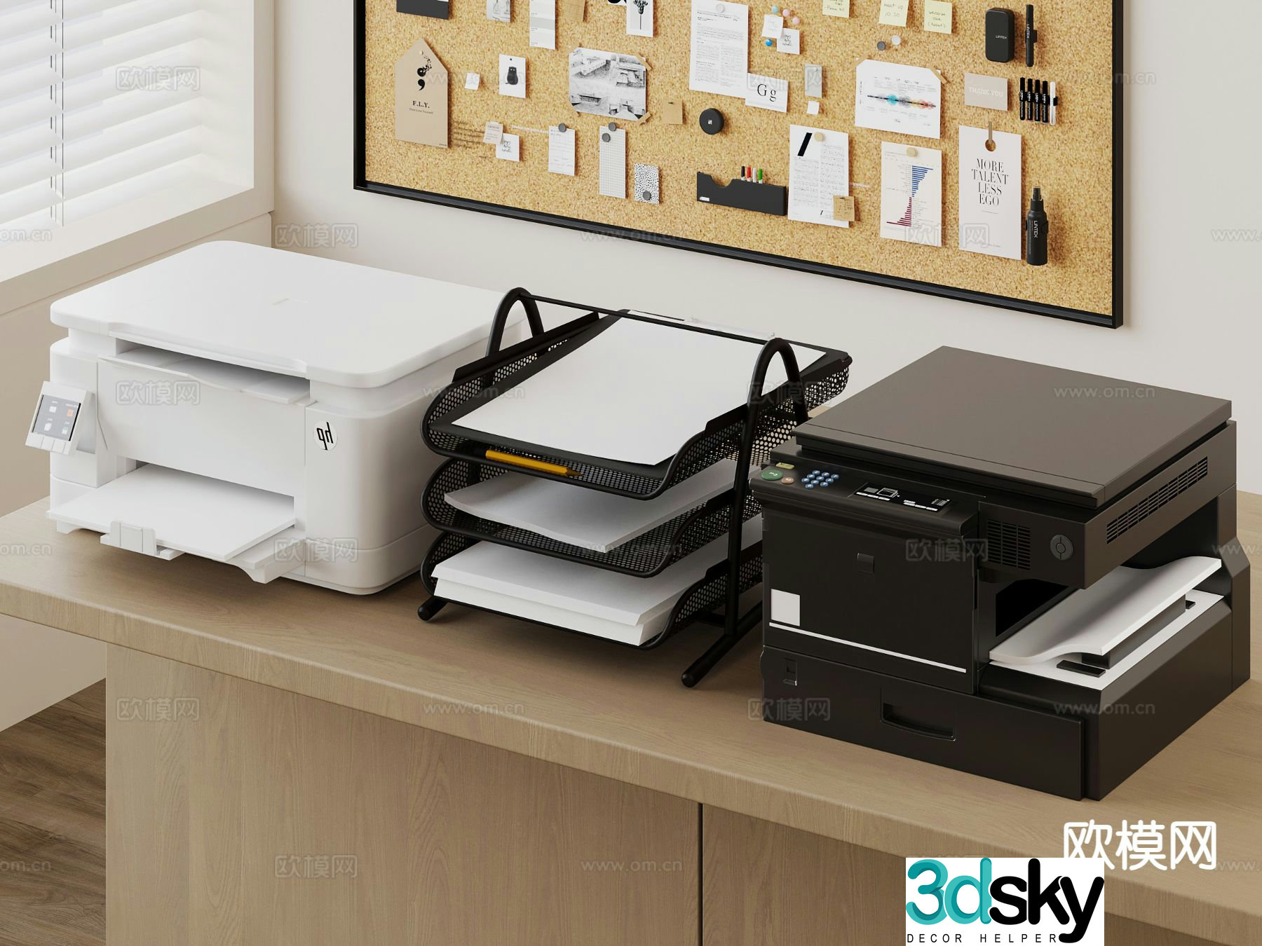 Office supplies printer copier printing press 3d model
