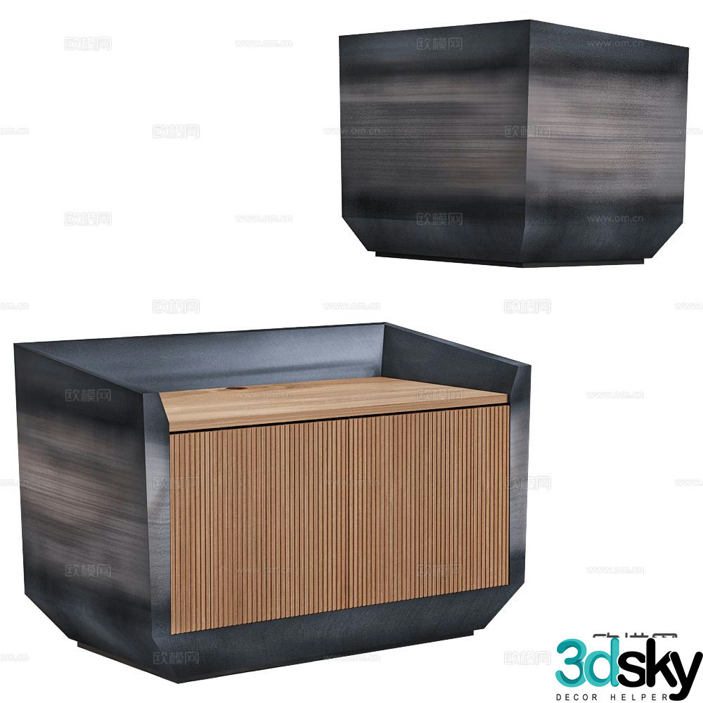 Isomi modern bedside table 3d model