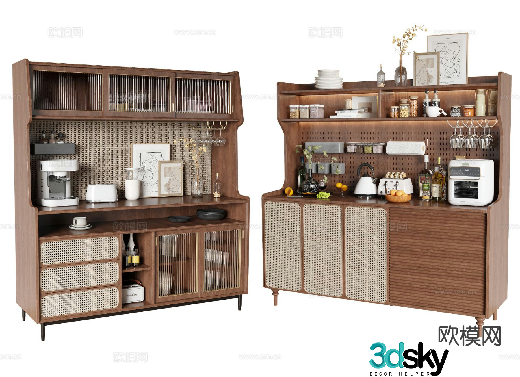 Medieval style sideboard 3d model