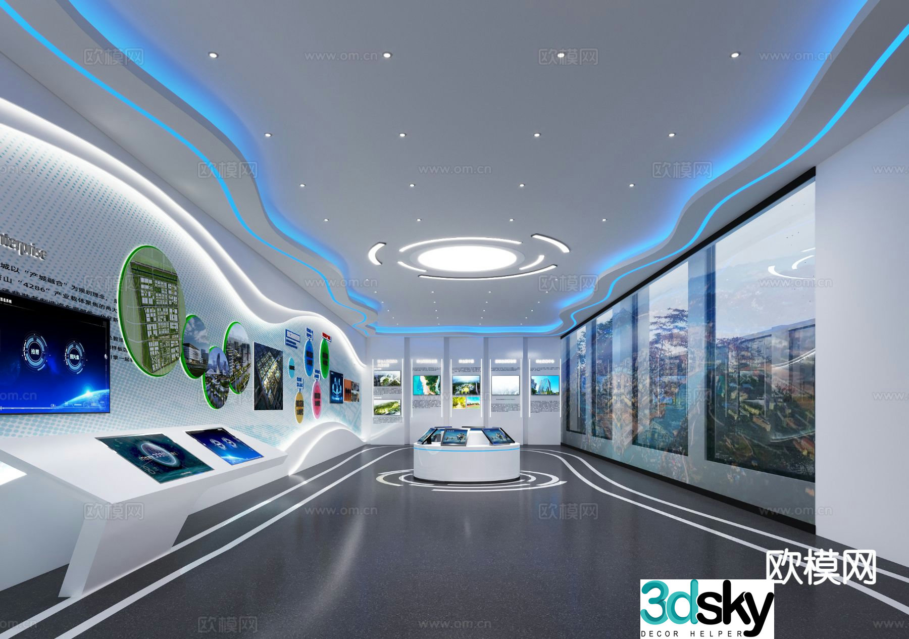 Modern corporate exhibition hall 3d model