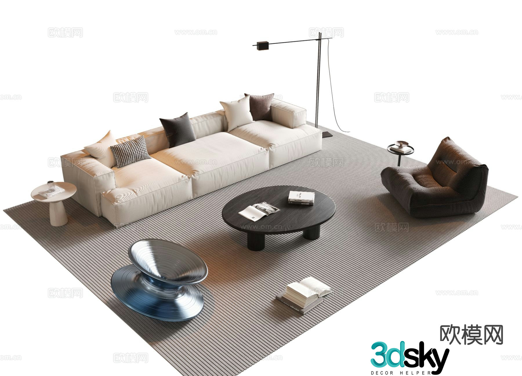 Modern sectional sofa 3d model
