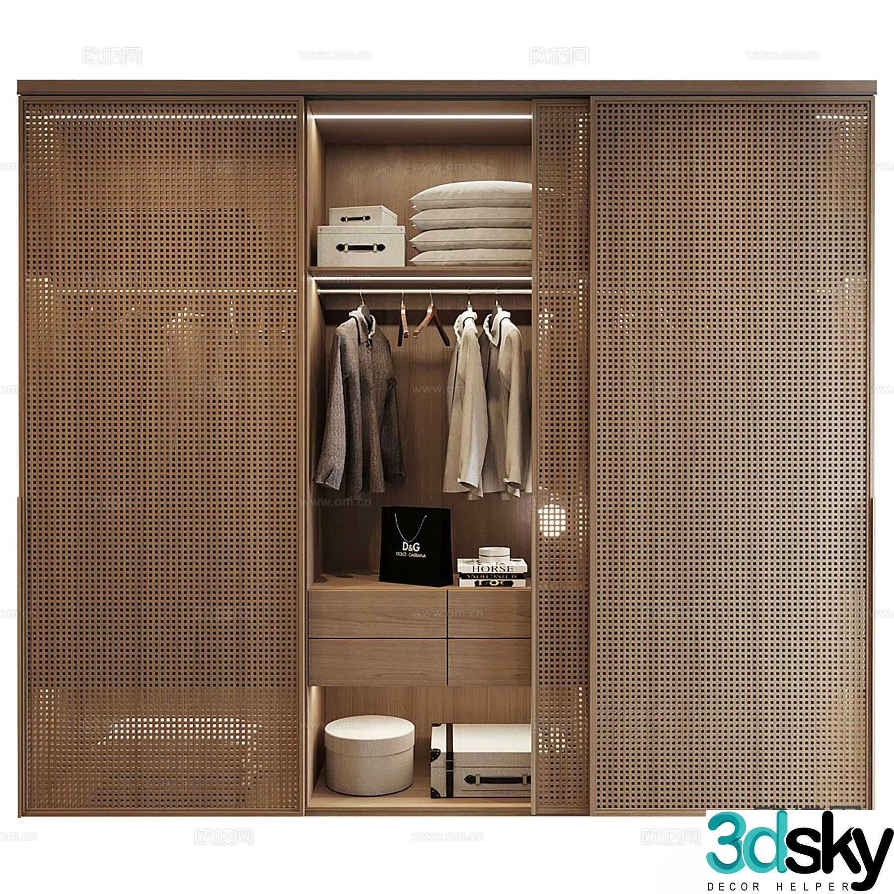 Middle-aged wind wardrobe 3d model