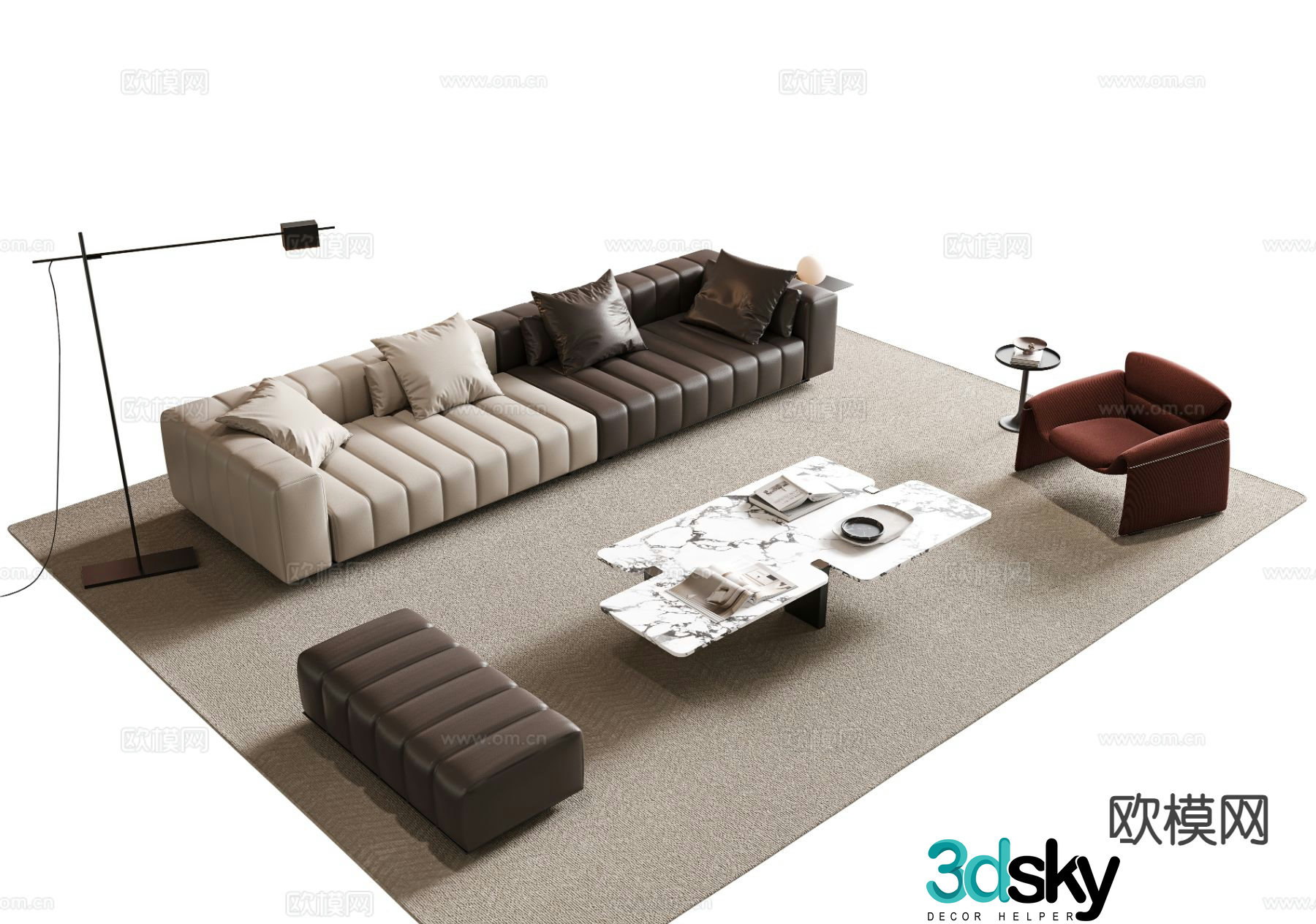 Modern sectional sofa 3d model