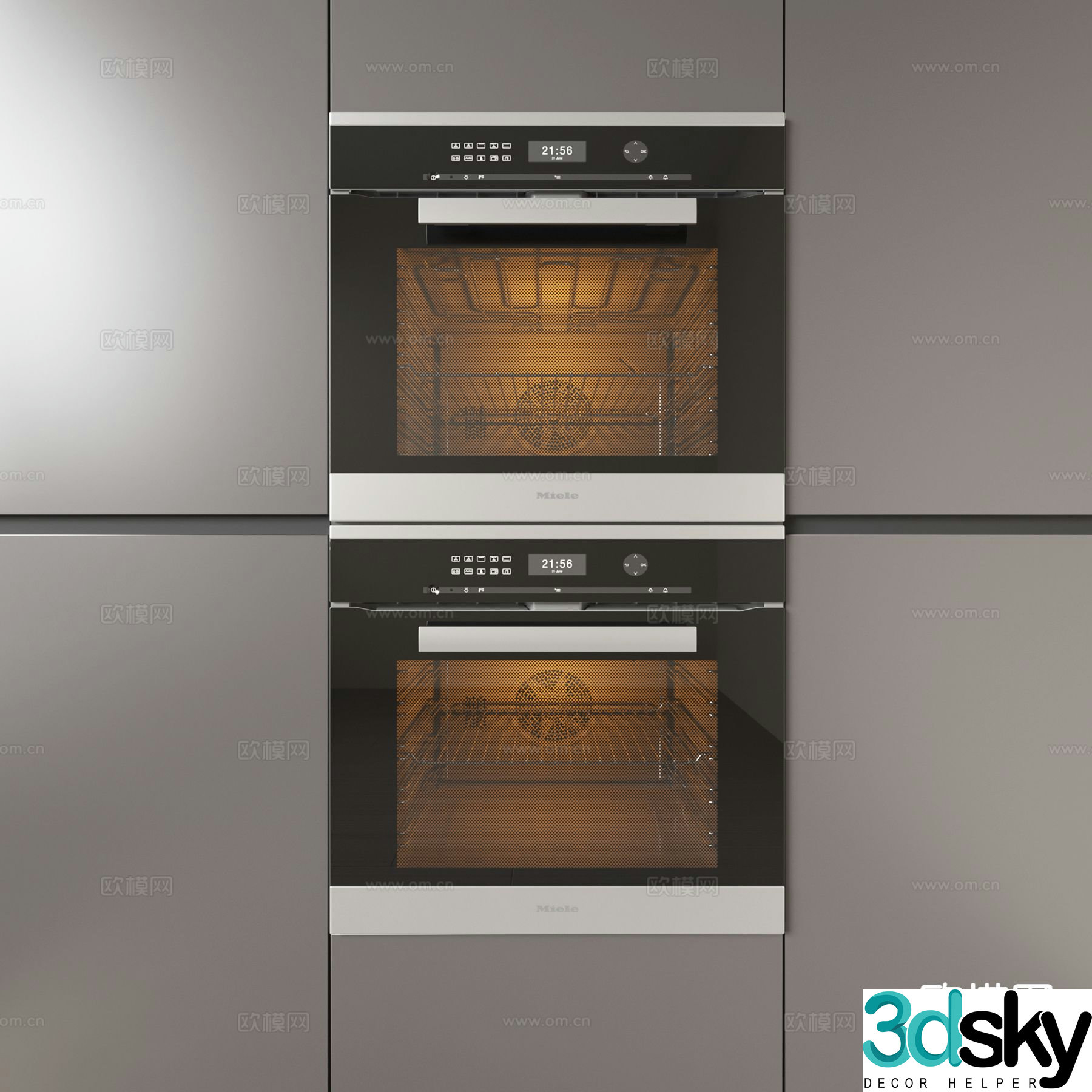Kitchen appliances steamer oven 3d model