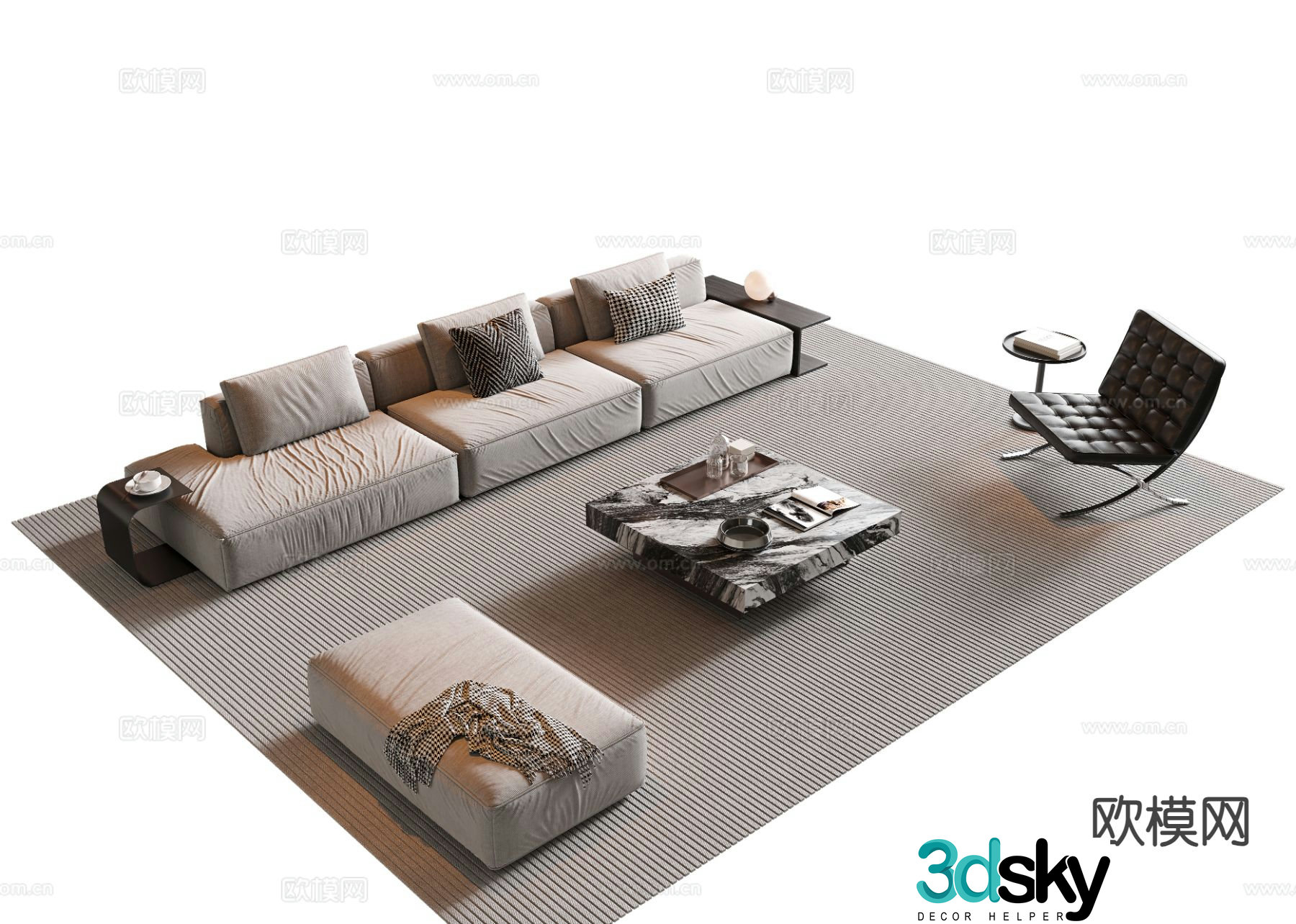 Modern combination sofa 3d model