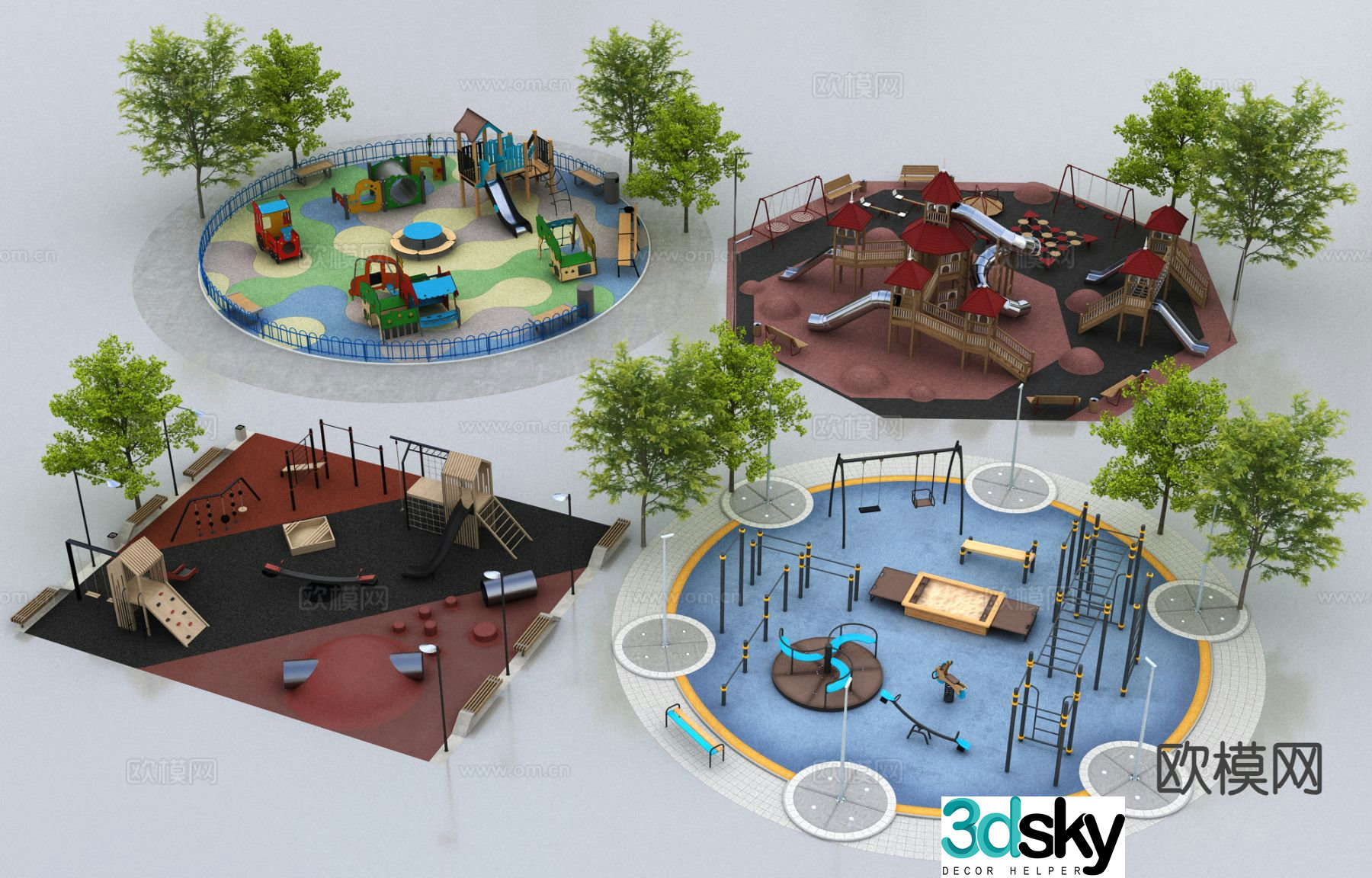 Modern children's equipment amusement equipment 3d model