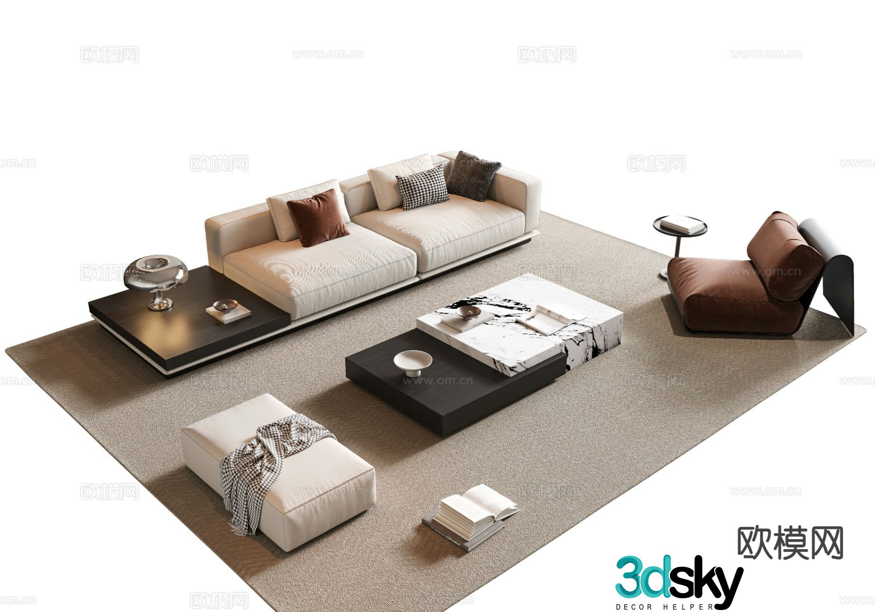 Modern sectional sofa 3d model