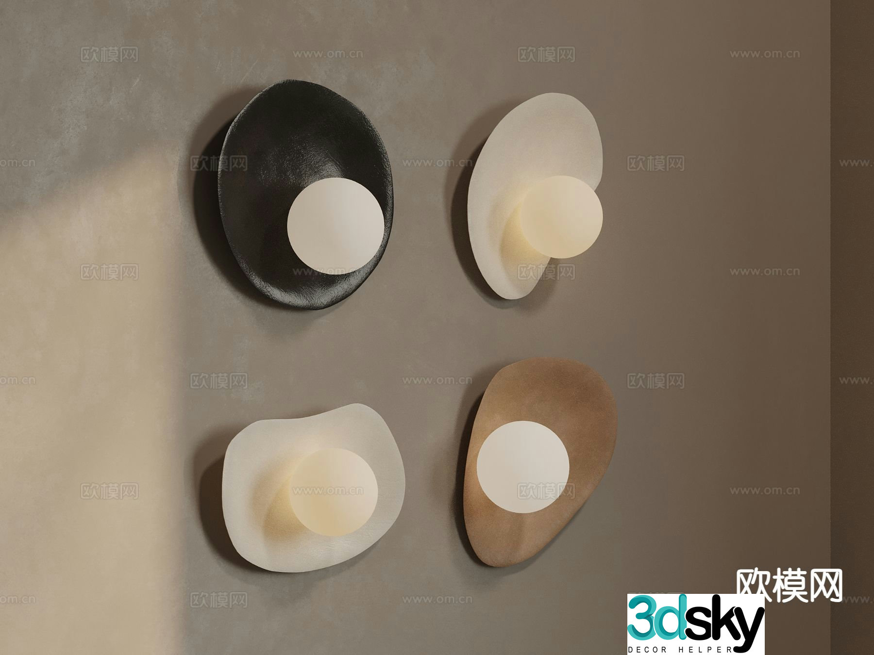 Wabi-sabi style wall lamp creative wall lamp 3d model