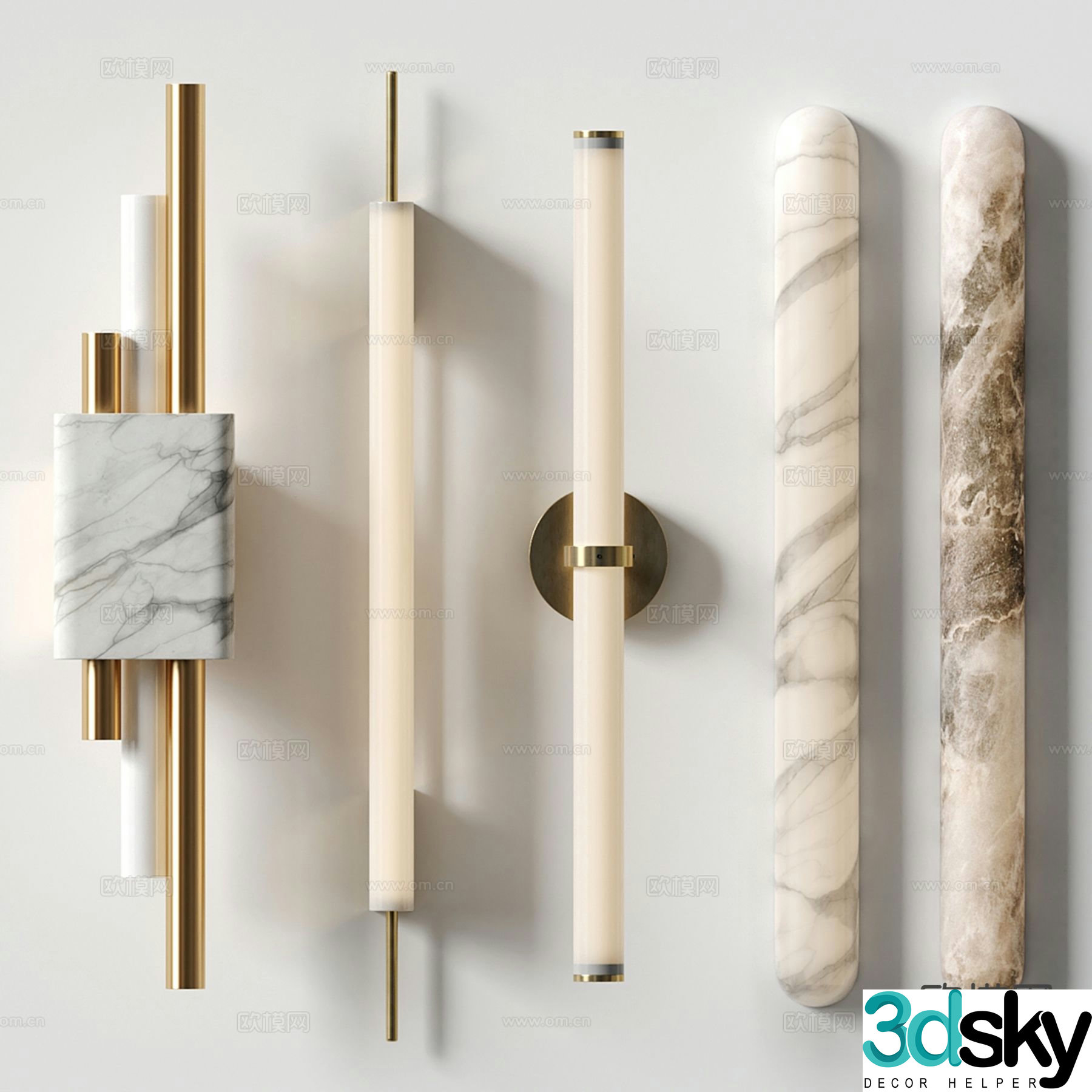 Light luxury wall lamp strip wall lamp 3d model