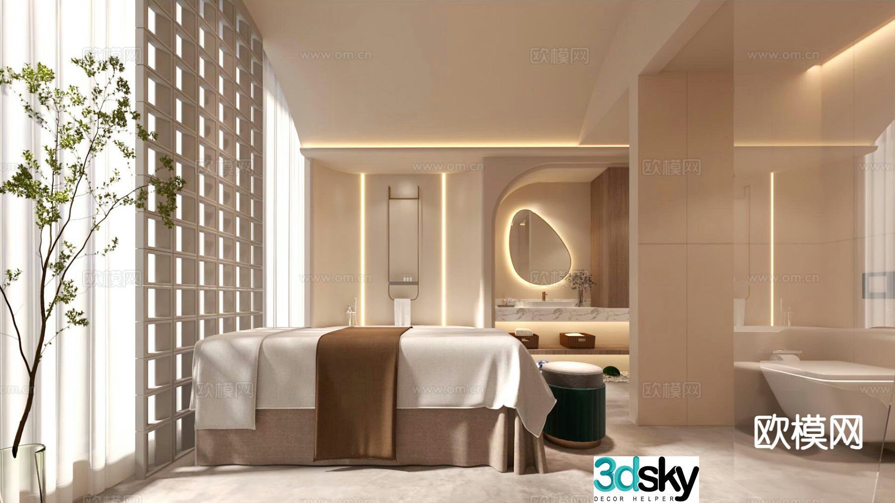 Creamy Beauty SPA Store Private Room 3D Model