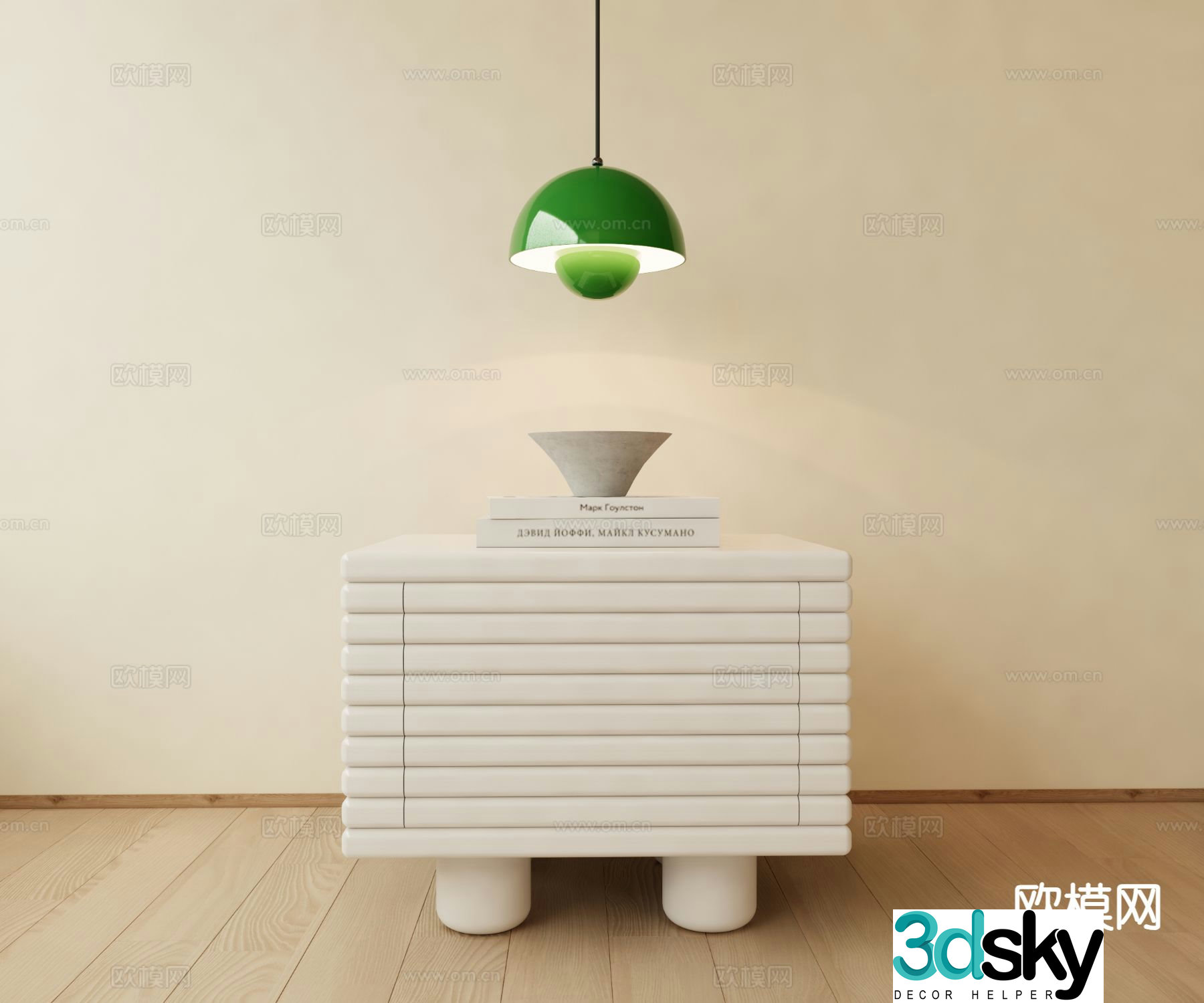 Modern bedside table square bedside table 3d model