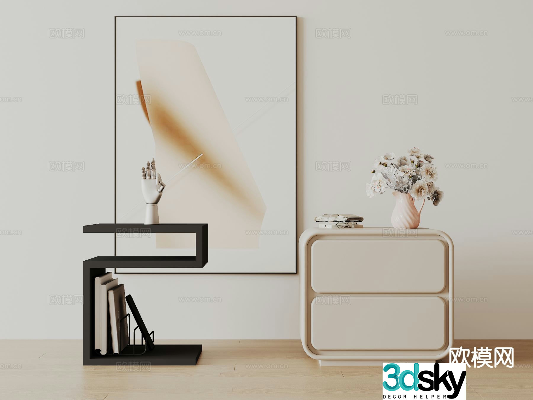 Modern bedside table 3d model