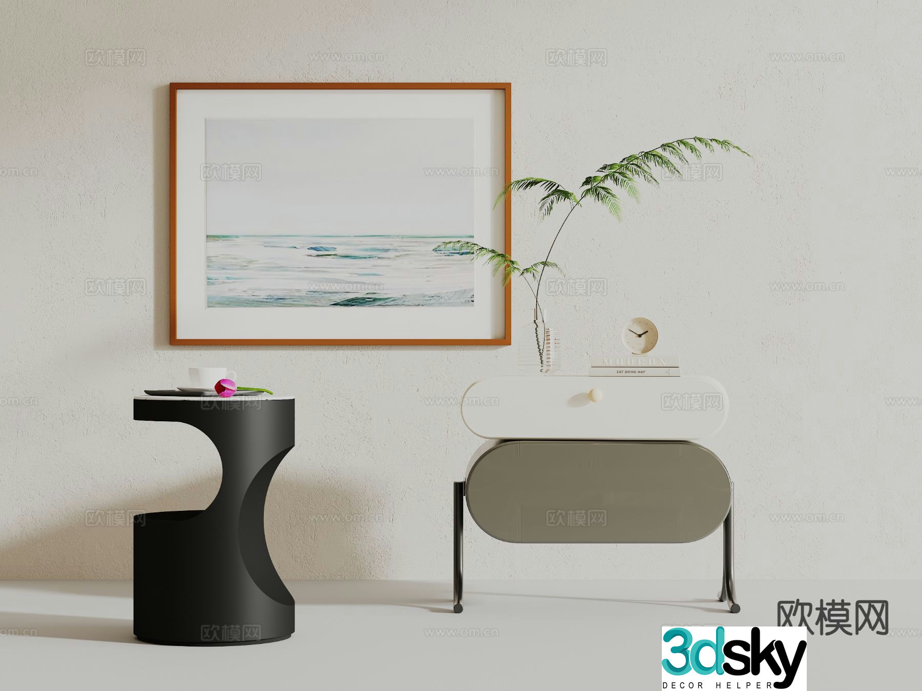 Modern night table 3d model