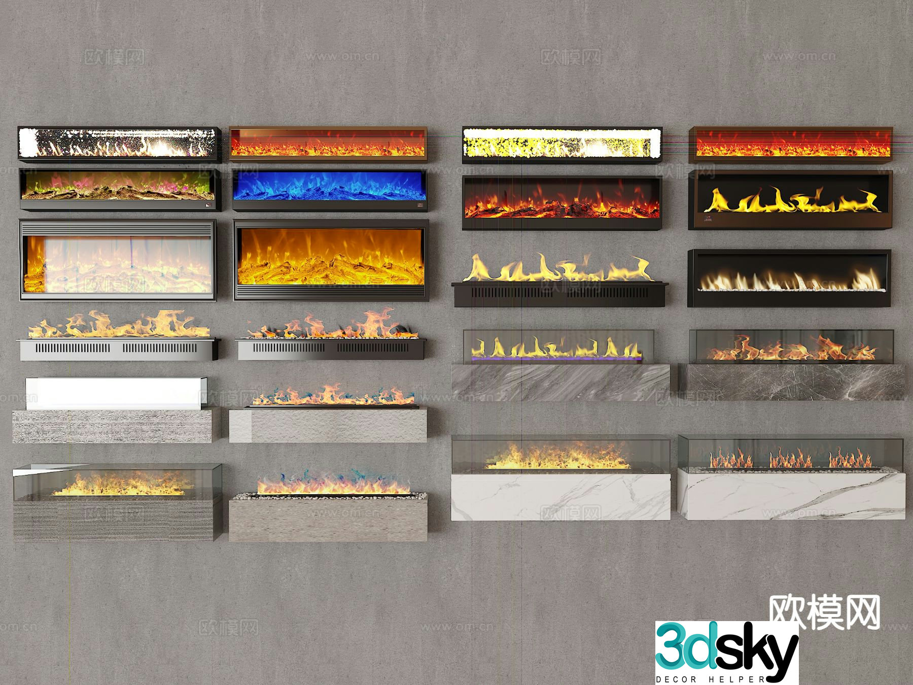 Modern fireplace 3d model