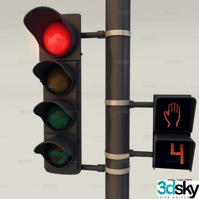 traffic light intersection traffic light 3d model