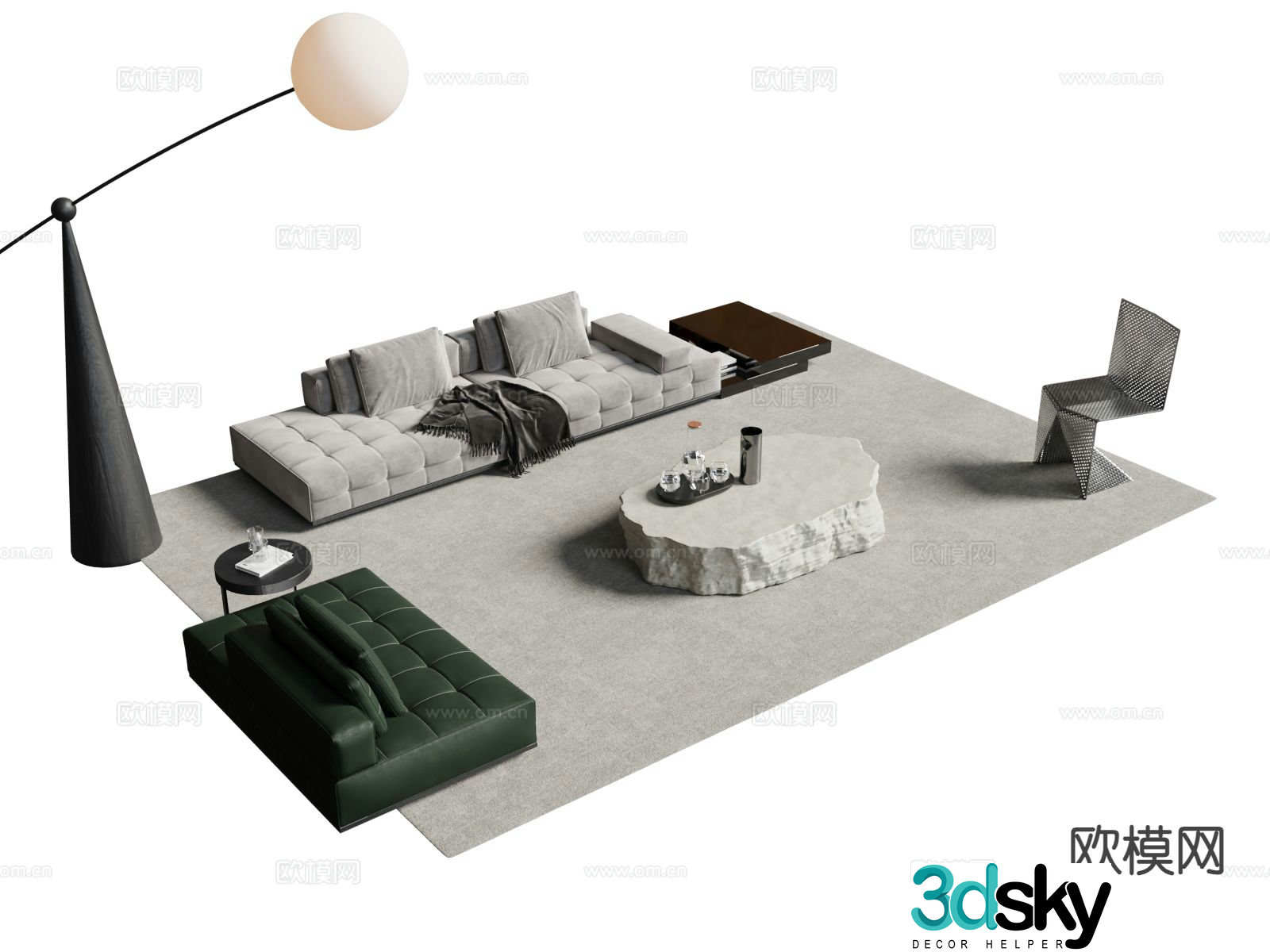 Modern sectional sofa 3d model