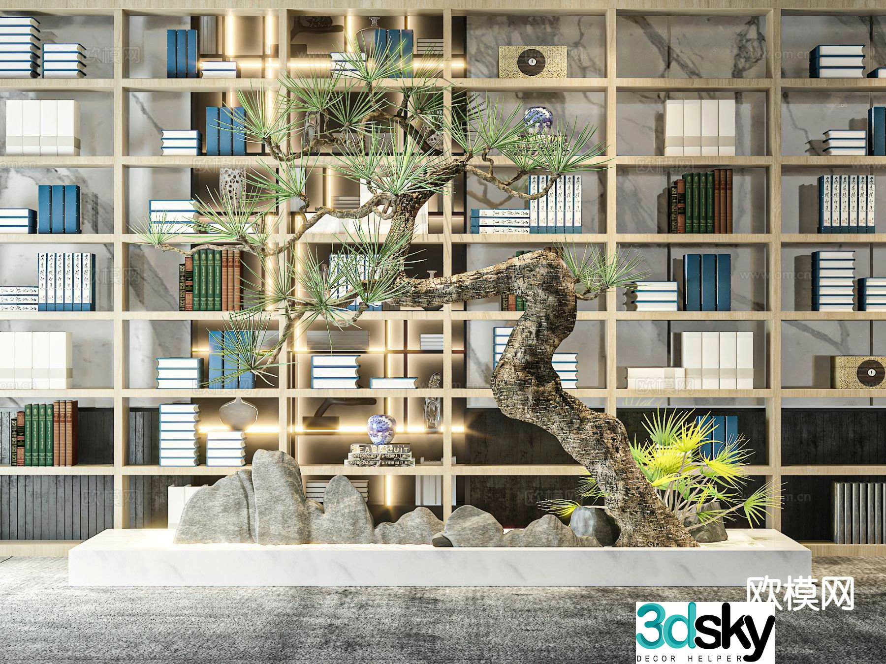 Landscape sketch pine tree landscaping 3D model