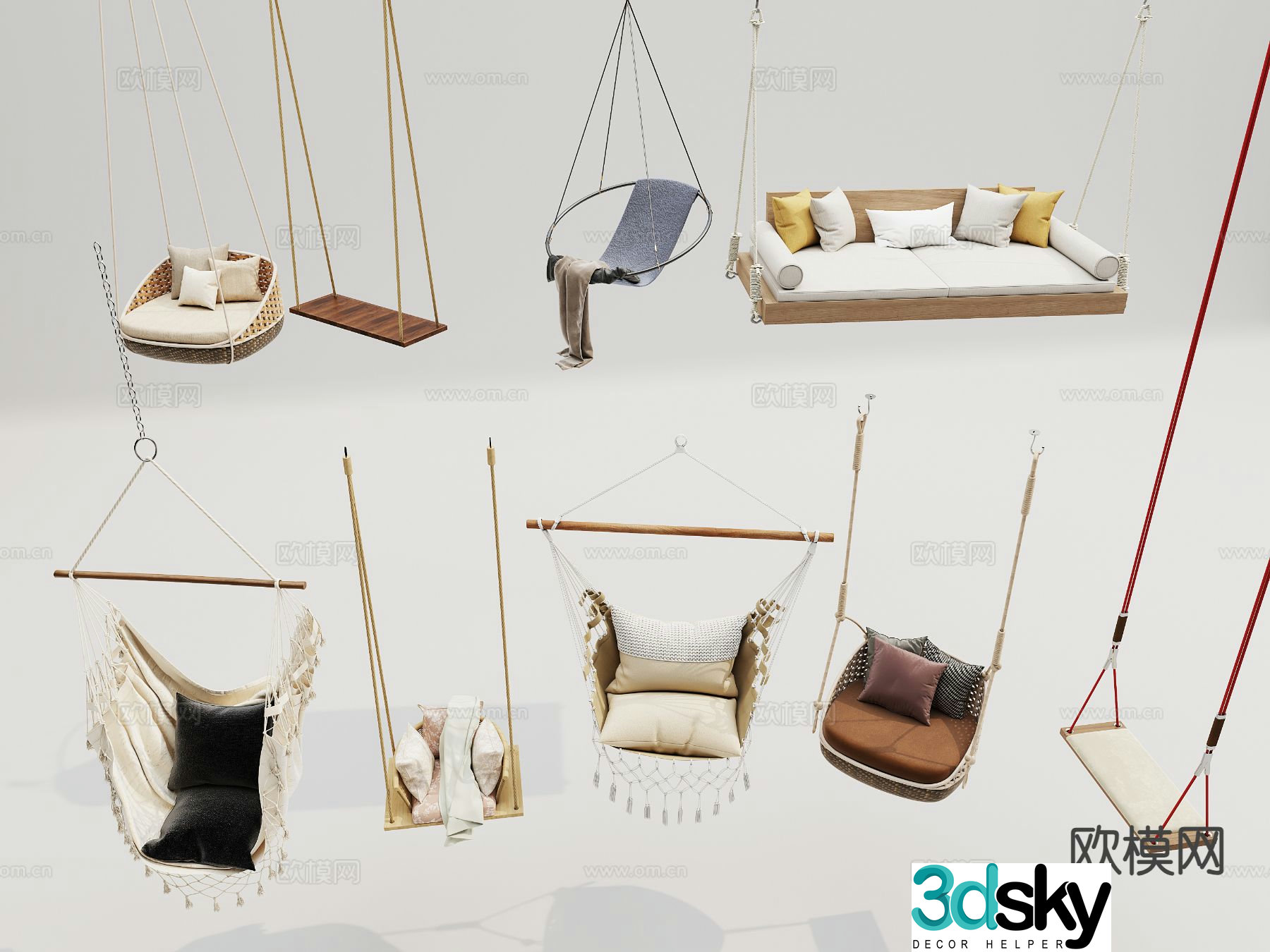 Wabi-sabi hanging chair cradle chair swing chair 3d model