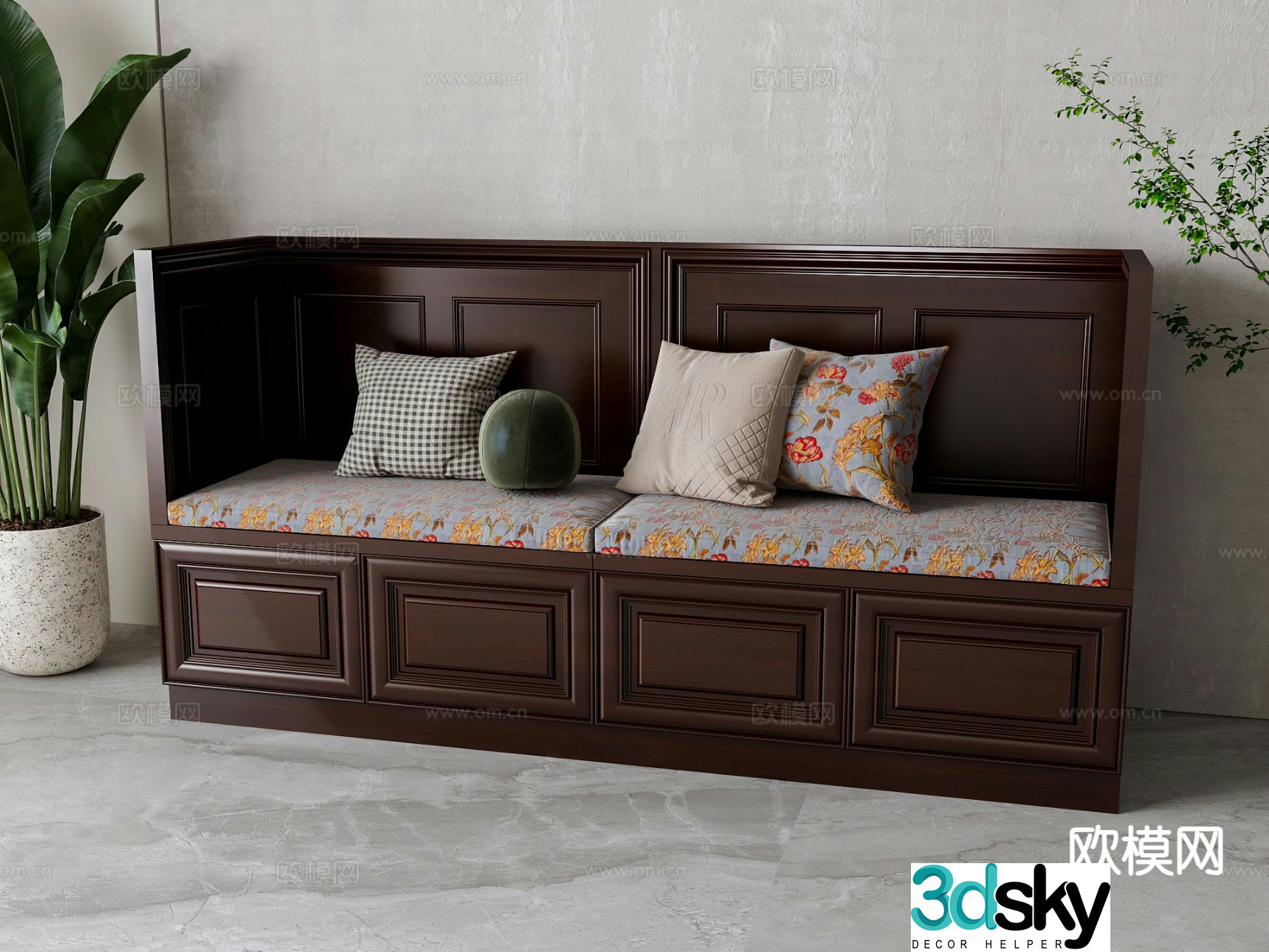 American booth sofa booth sofa 3D model