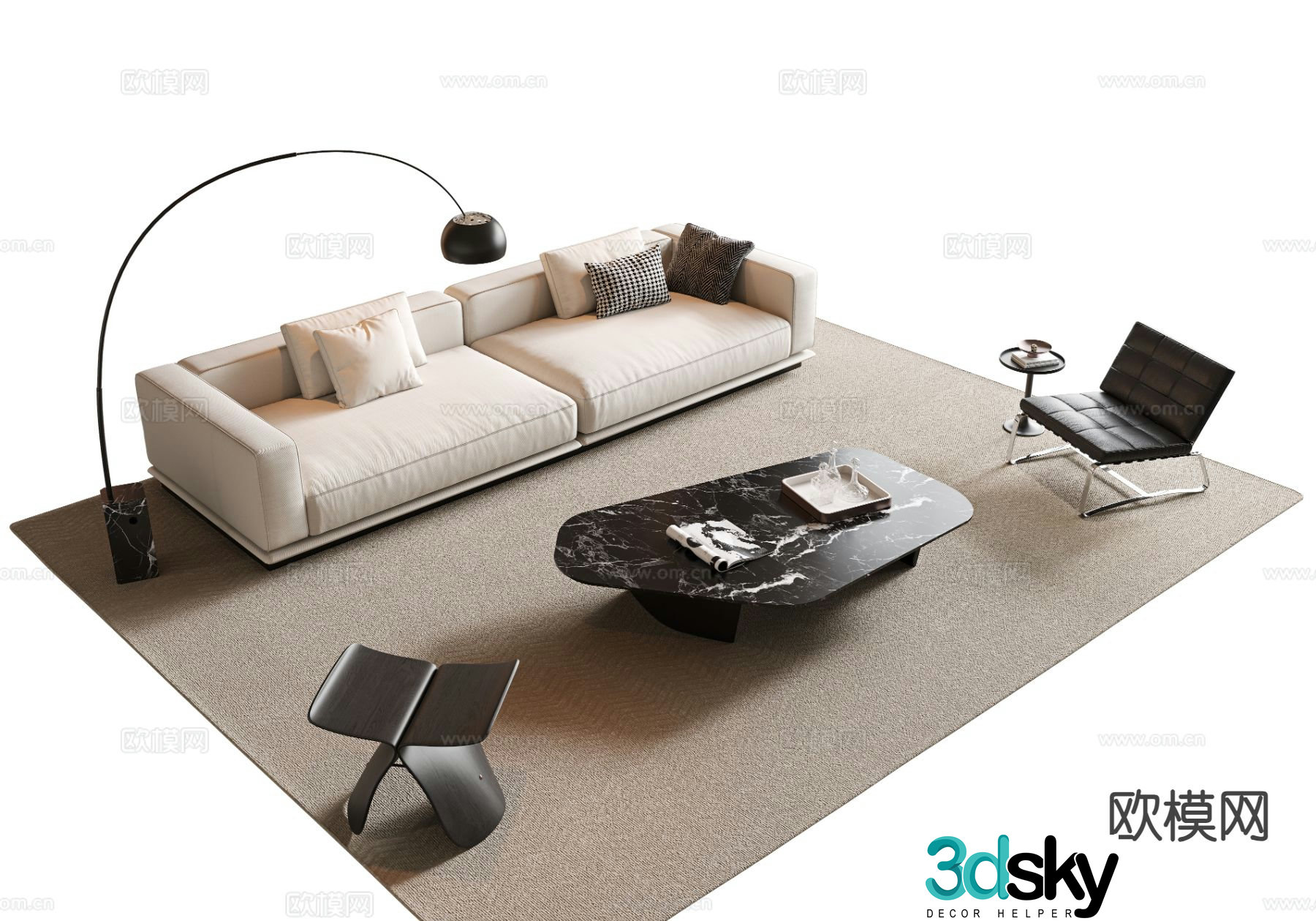 Modern sectional sofa 3d model