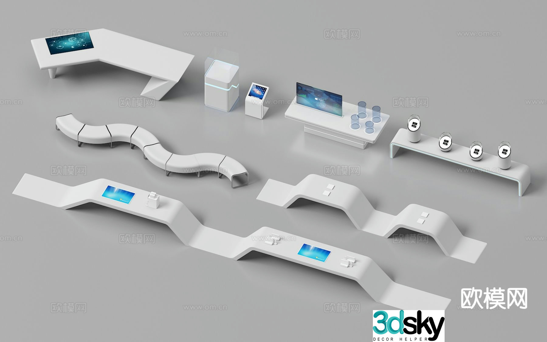 Technology booth Showcase 3D model