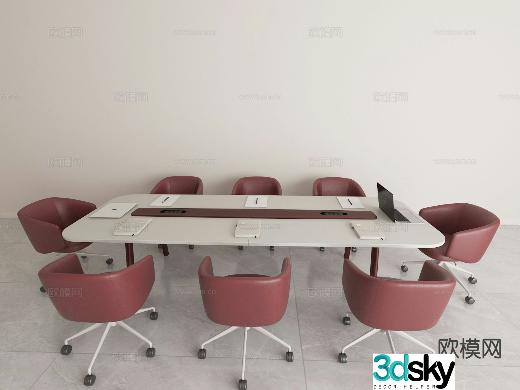 Conference tables and chairs conference table 3d model