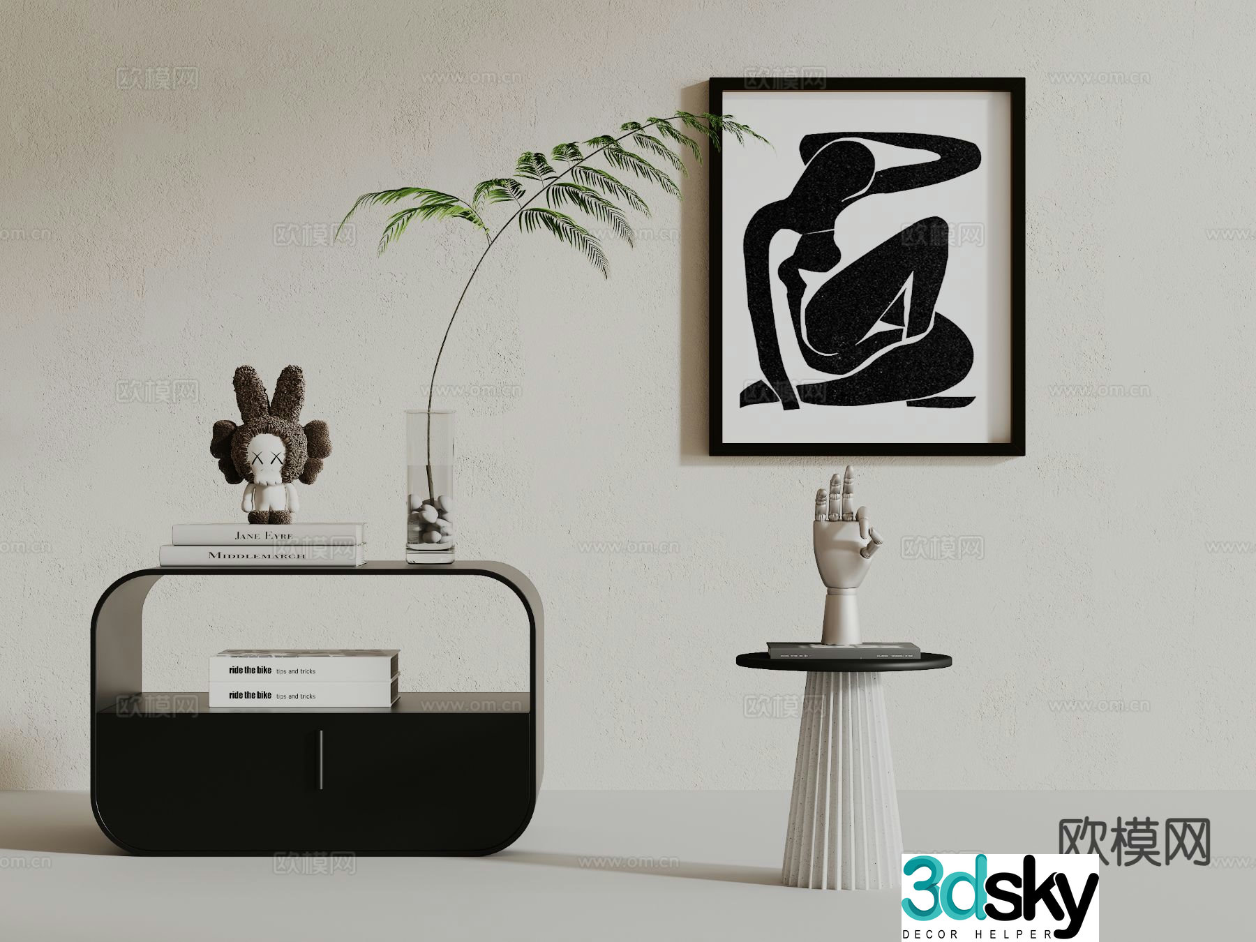 Modern bedside table 3d model