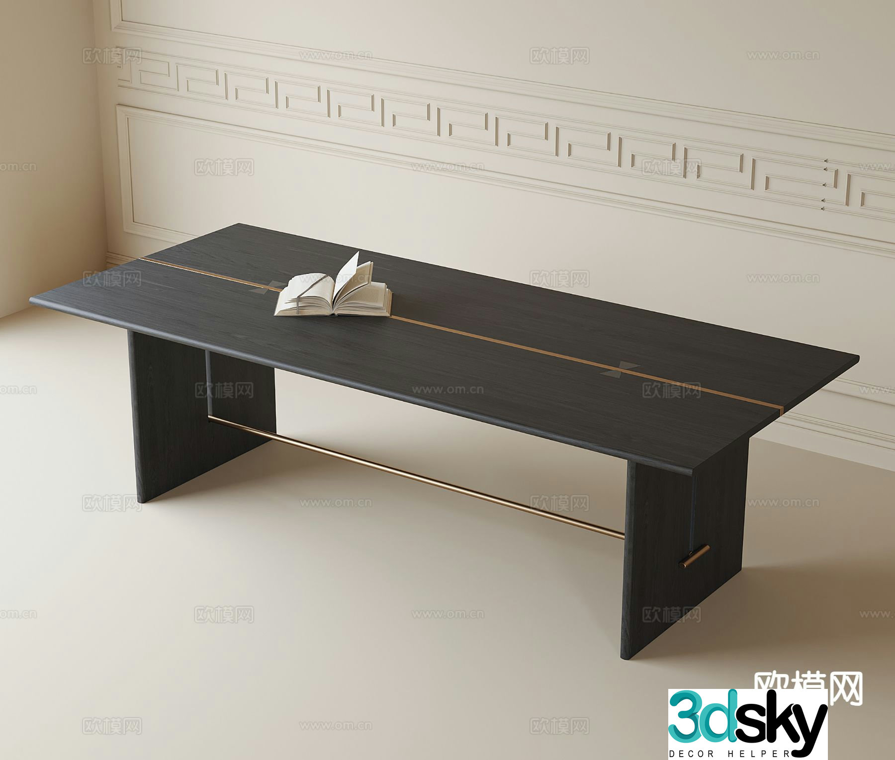 modern desk writing desk 3d model