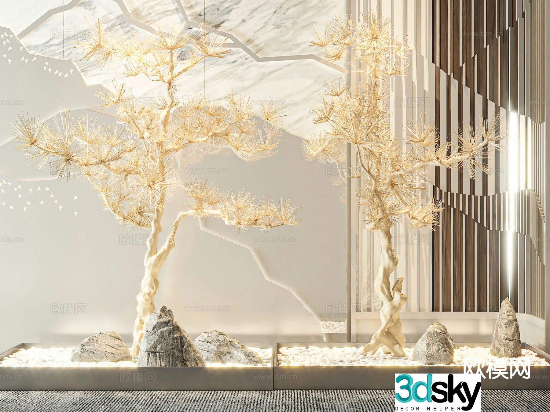 Modern plant sketch 3d model