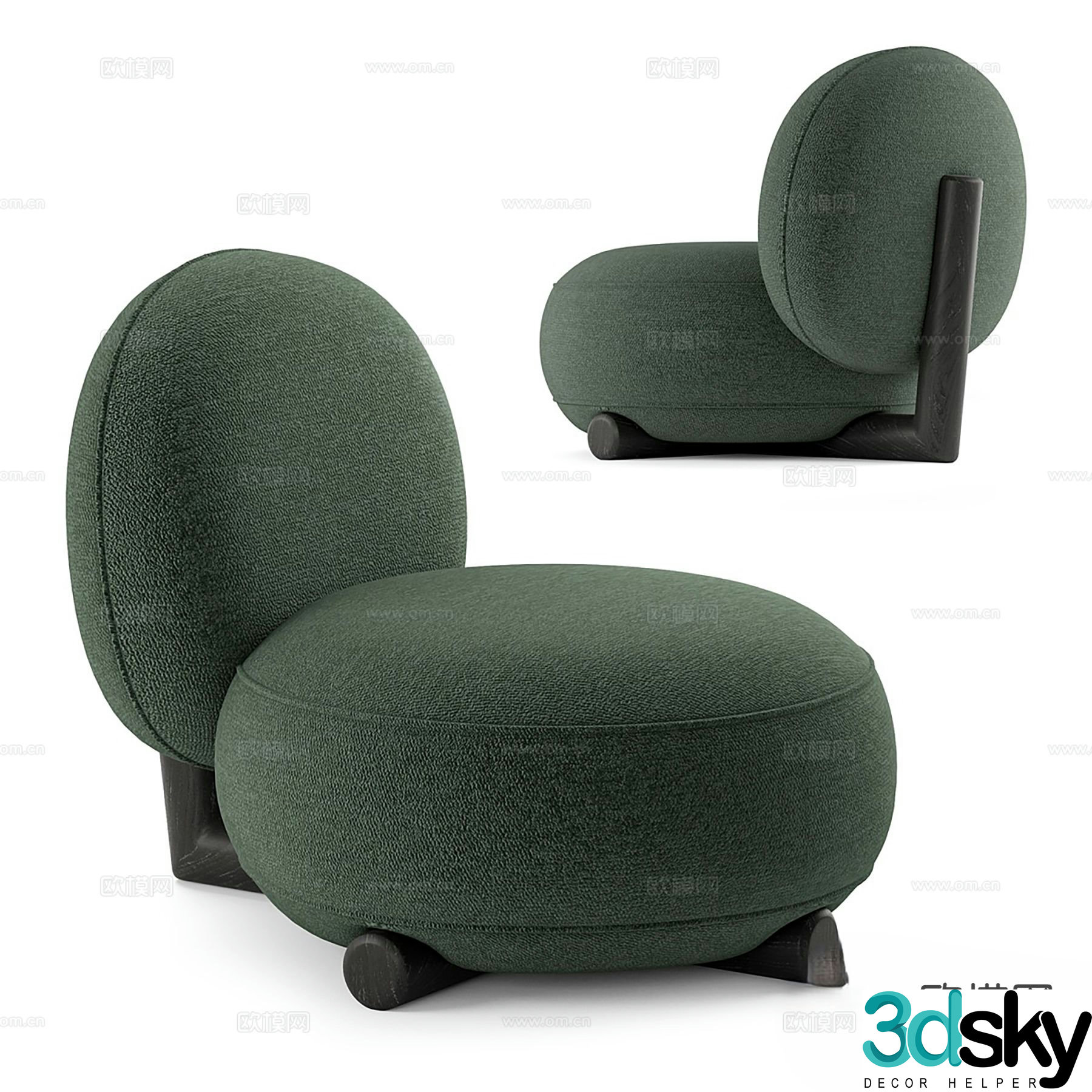 bilya single sofa sofa chair 3d model