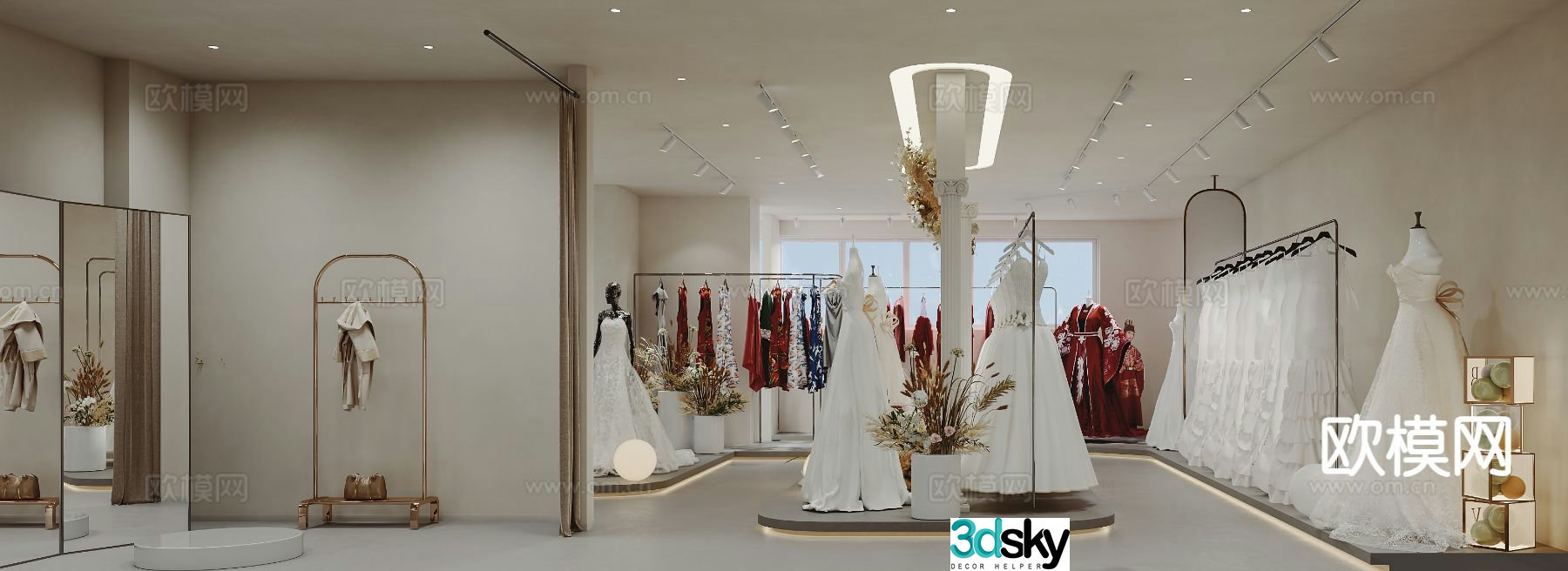 Modern wedding shop 3d model