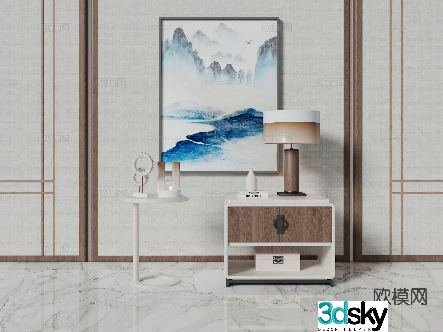 Modern bedside table 3d model