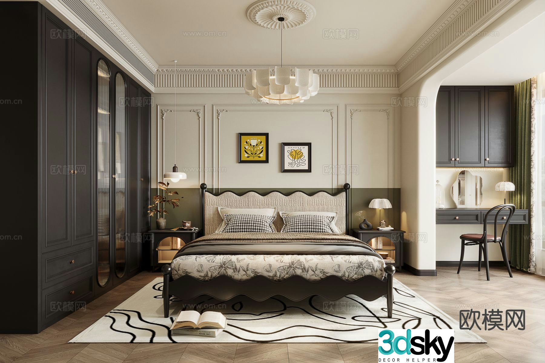 French bedroom master bedroom 3d model