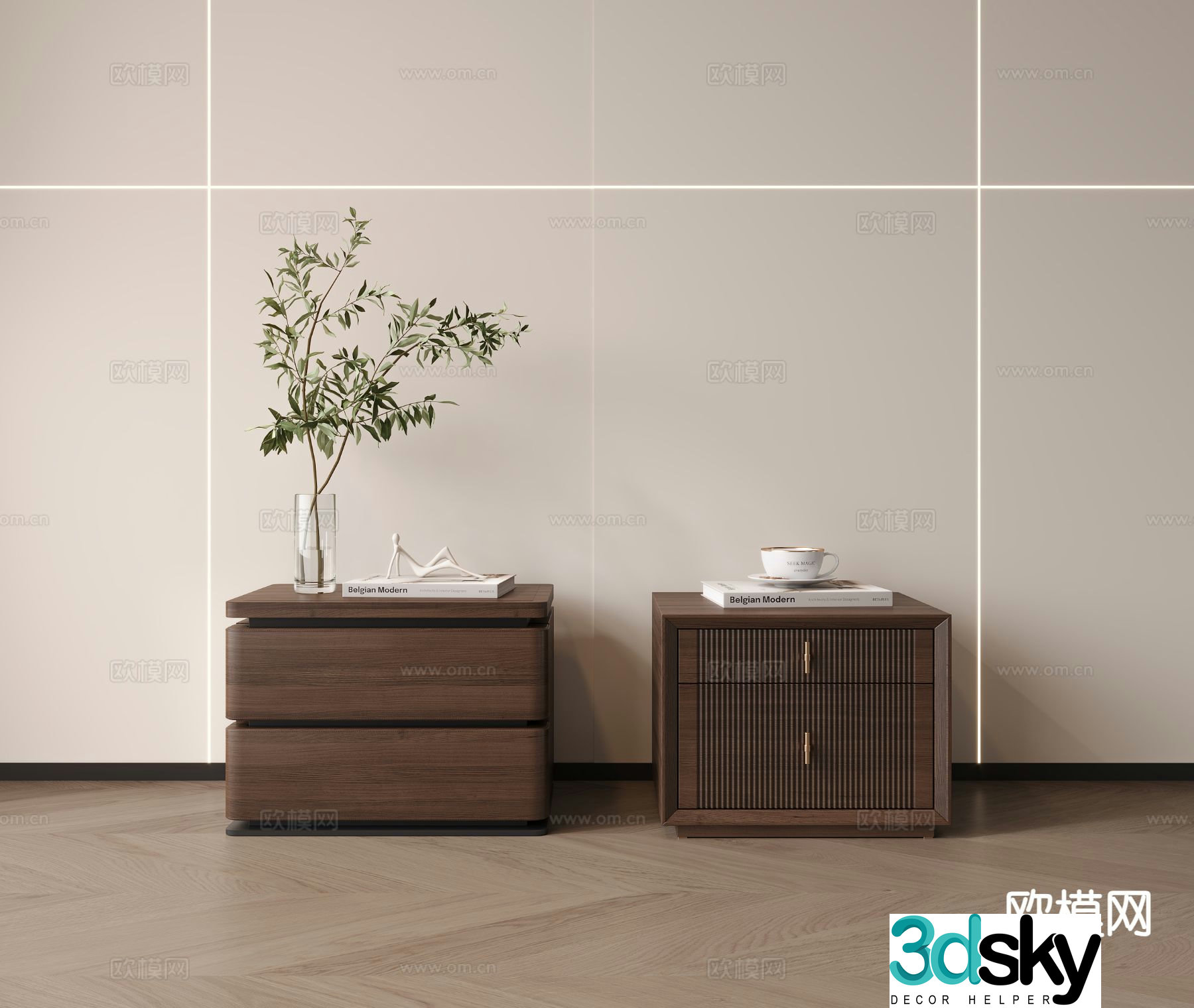 Medieval style bedside table 3d model