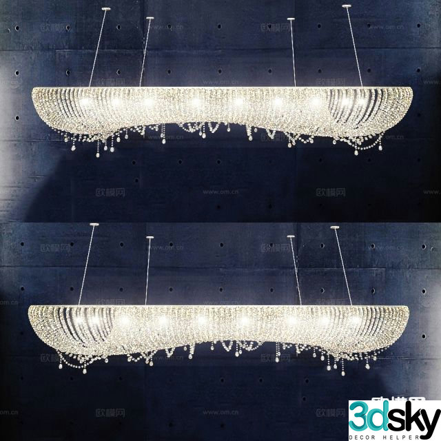 Light luxury chandeliers crystal lamp 3d model