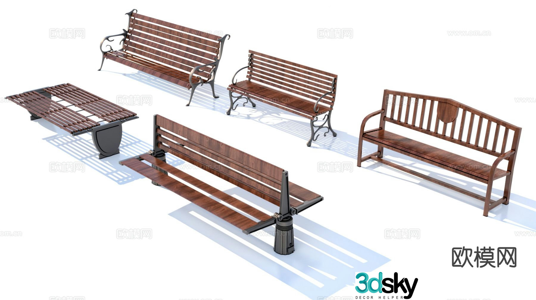 Outdoor chair park chair public chair 3d model