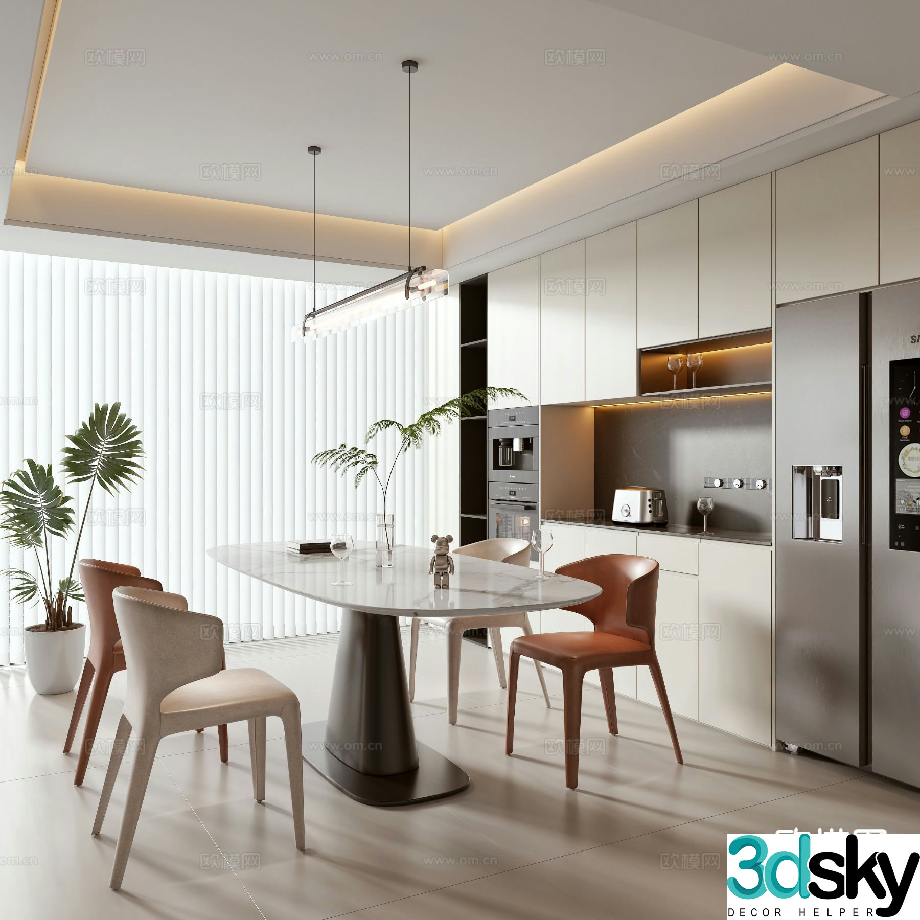 Modern restaurant 3d model
