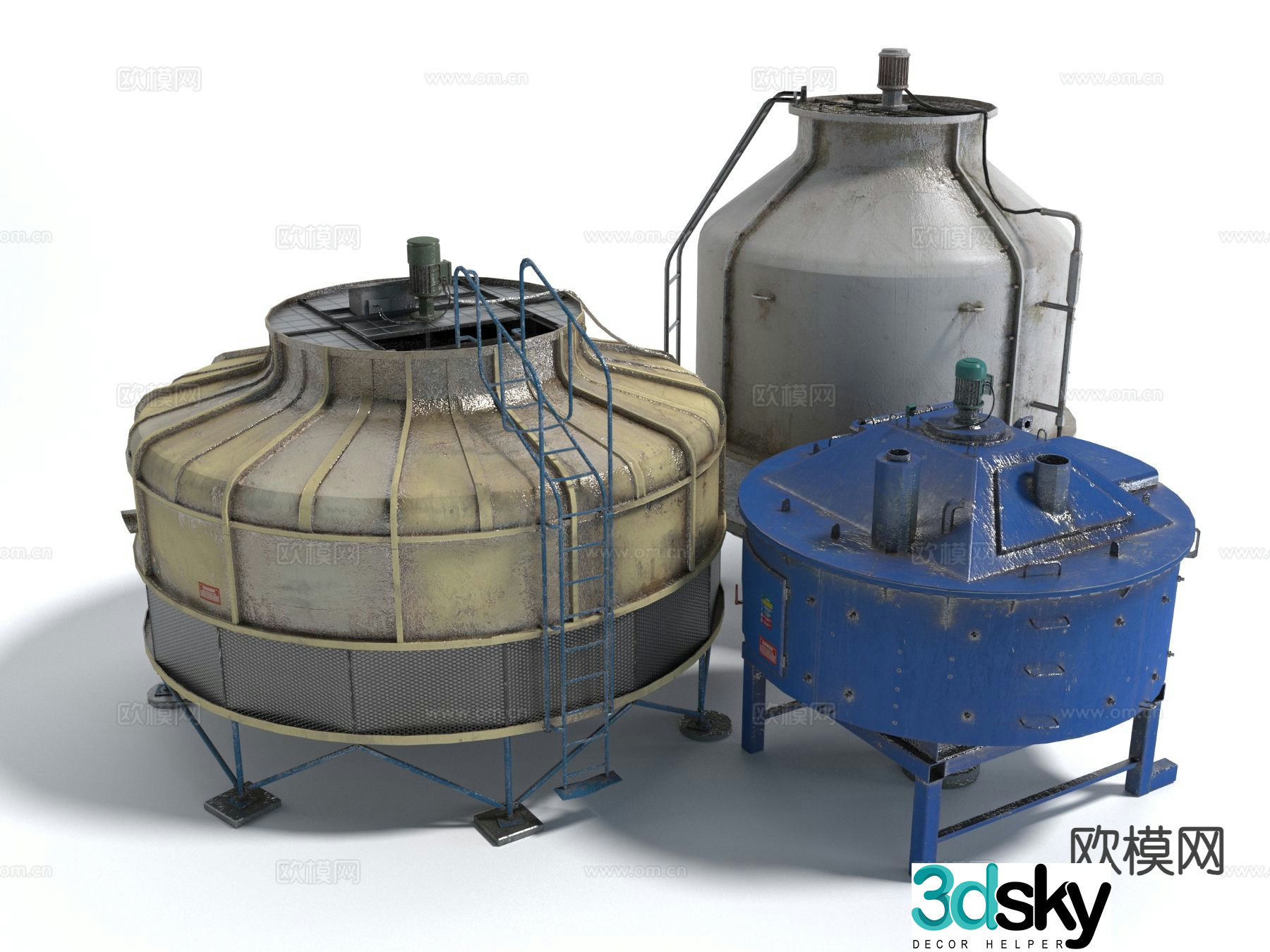 Industrial fermentation barrel industrial equipment 3d model