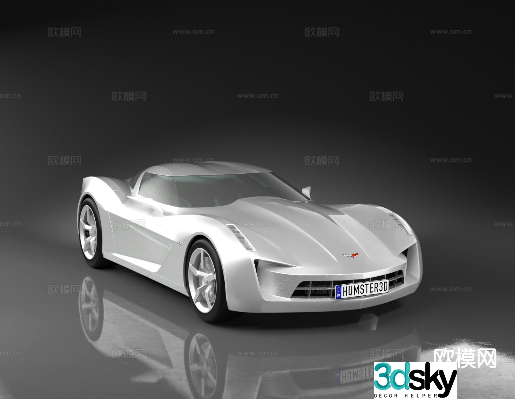 modern sports car car luxury car 3d model