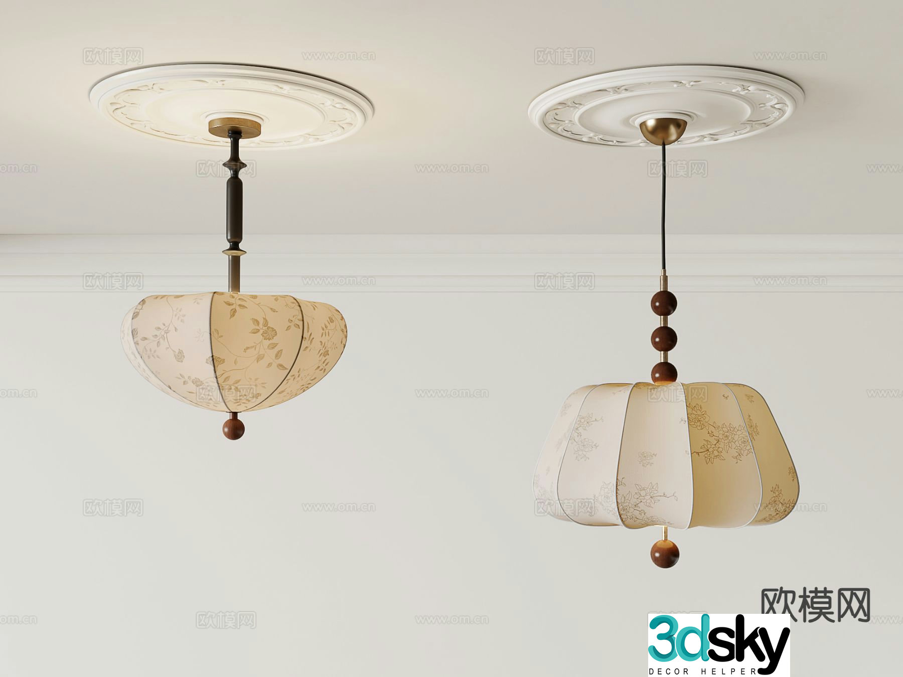 Medieval style chandelier 3d model