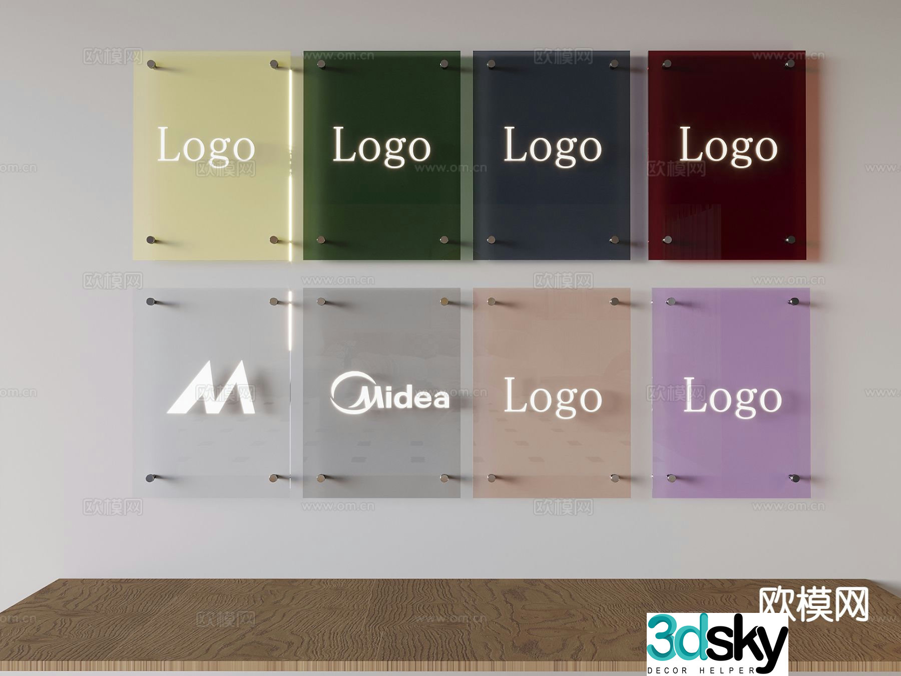 Acrylic bookshelf wall mounted glass bookshelf 3d model