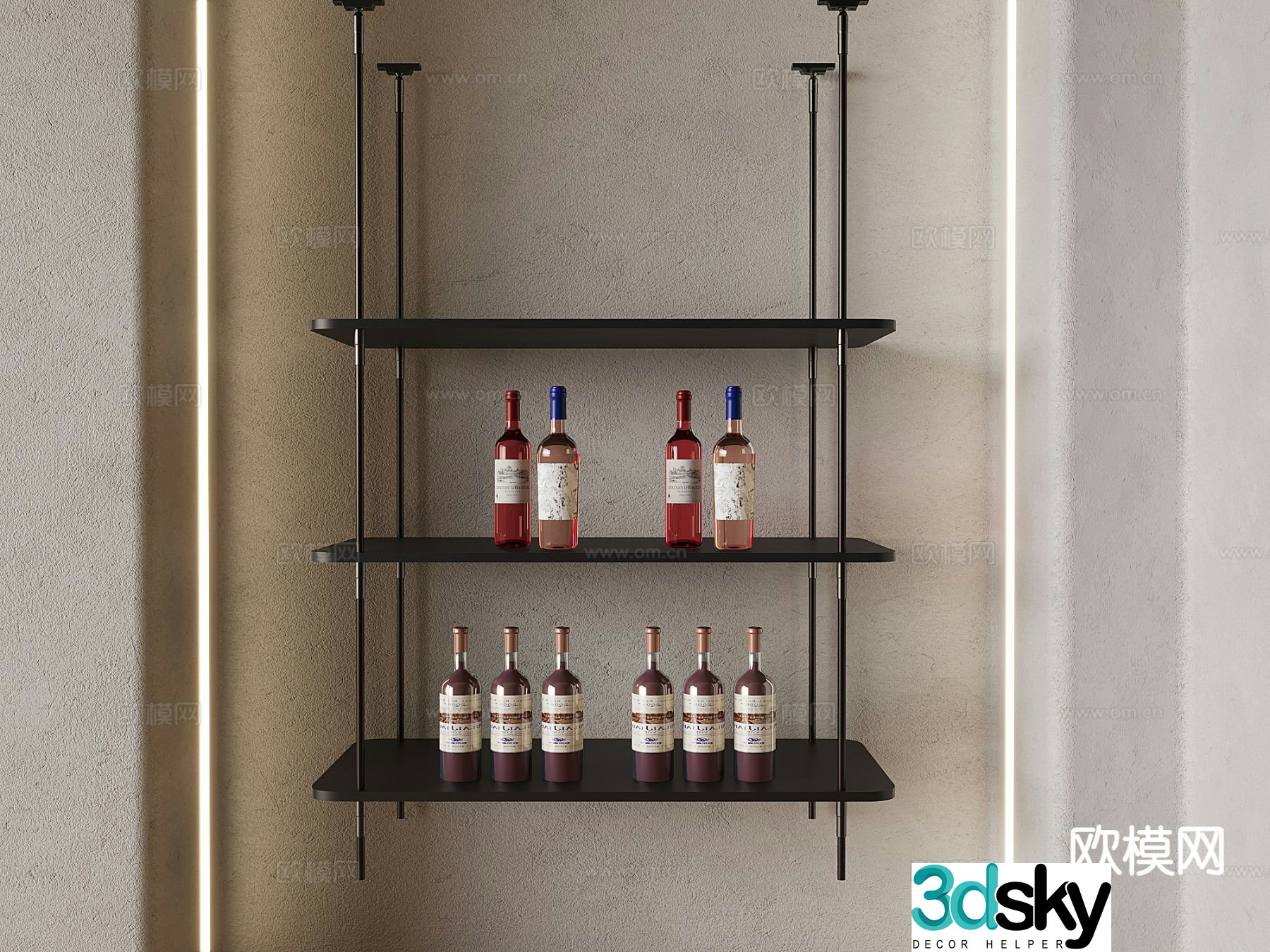 Iron wine rack 3d model