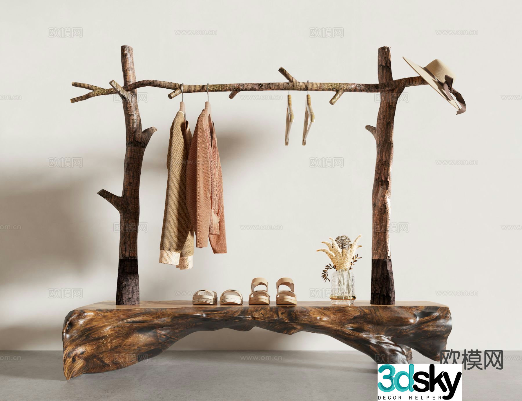Wasabi wind hanger clothes rack 3d model