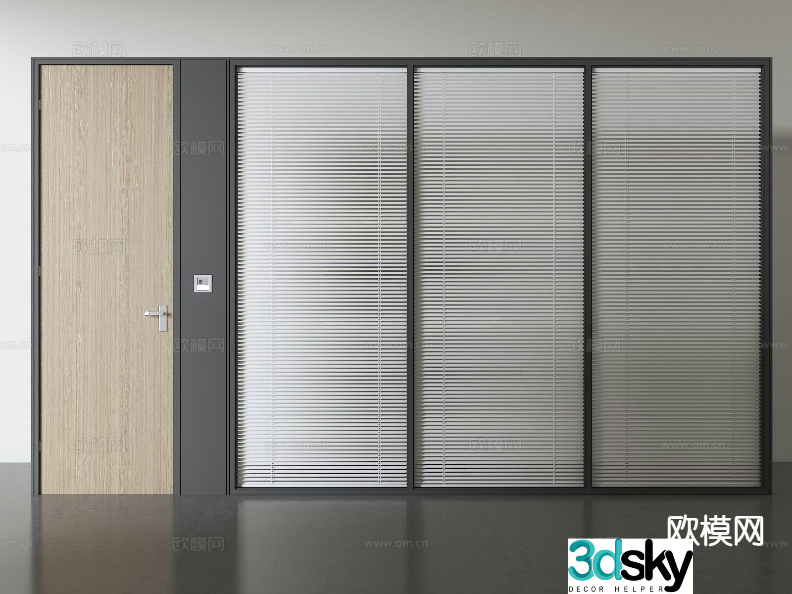 Modern partition Office partition Louver partition 3d model