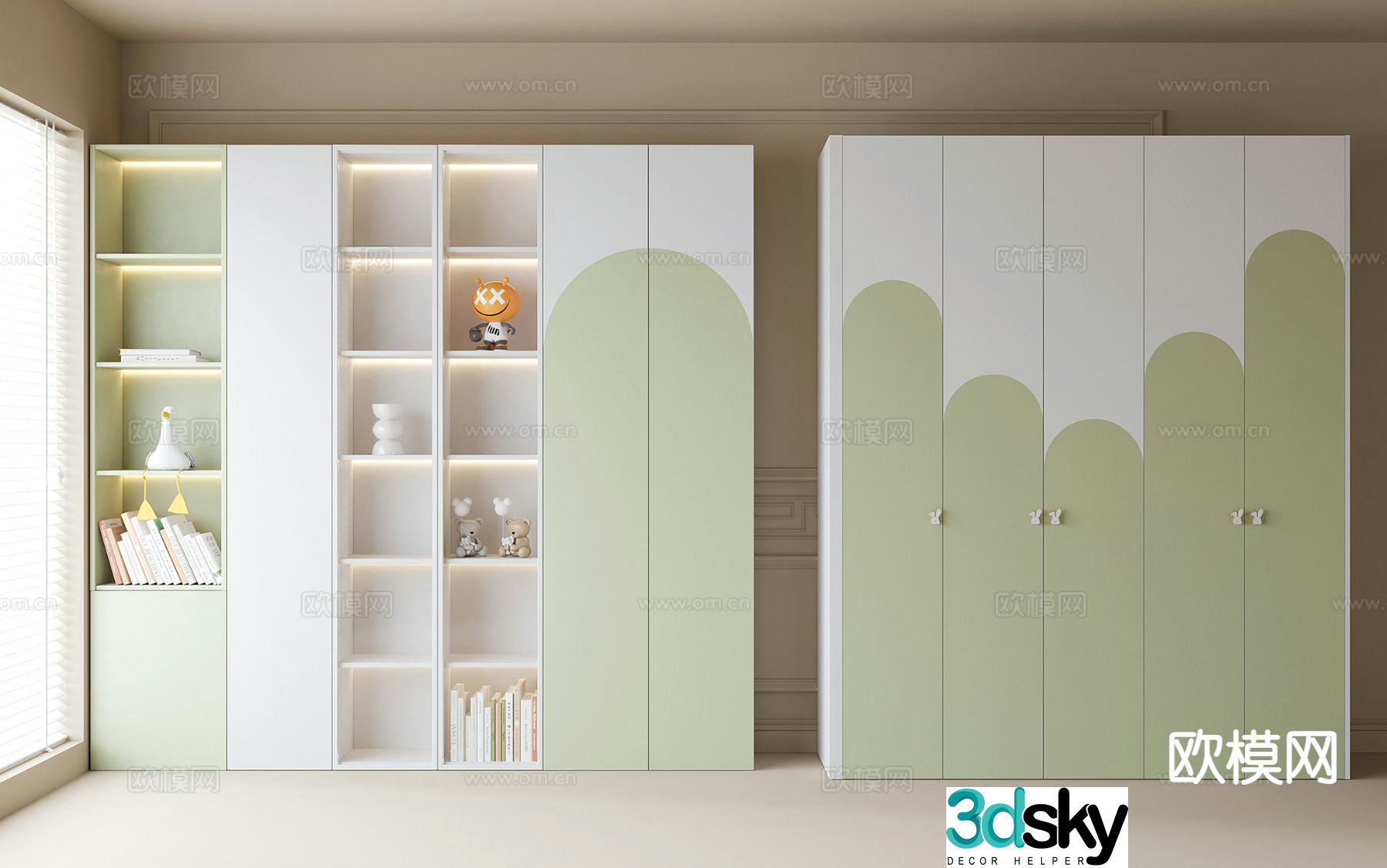 Modern children’s wardrobe children’s cabinet 3d model