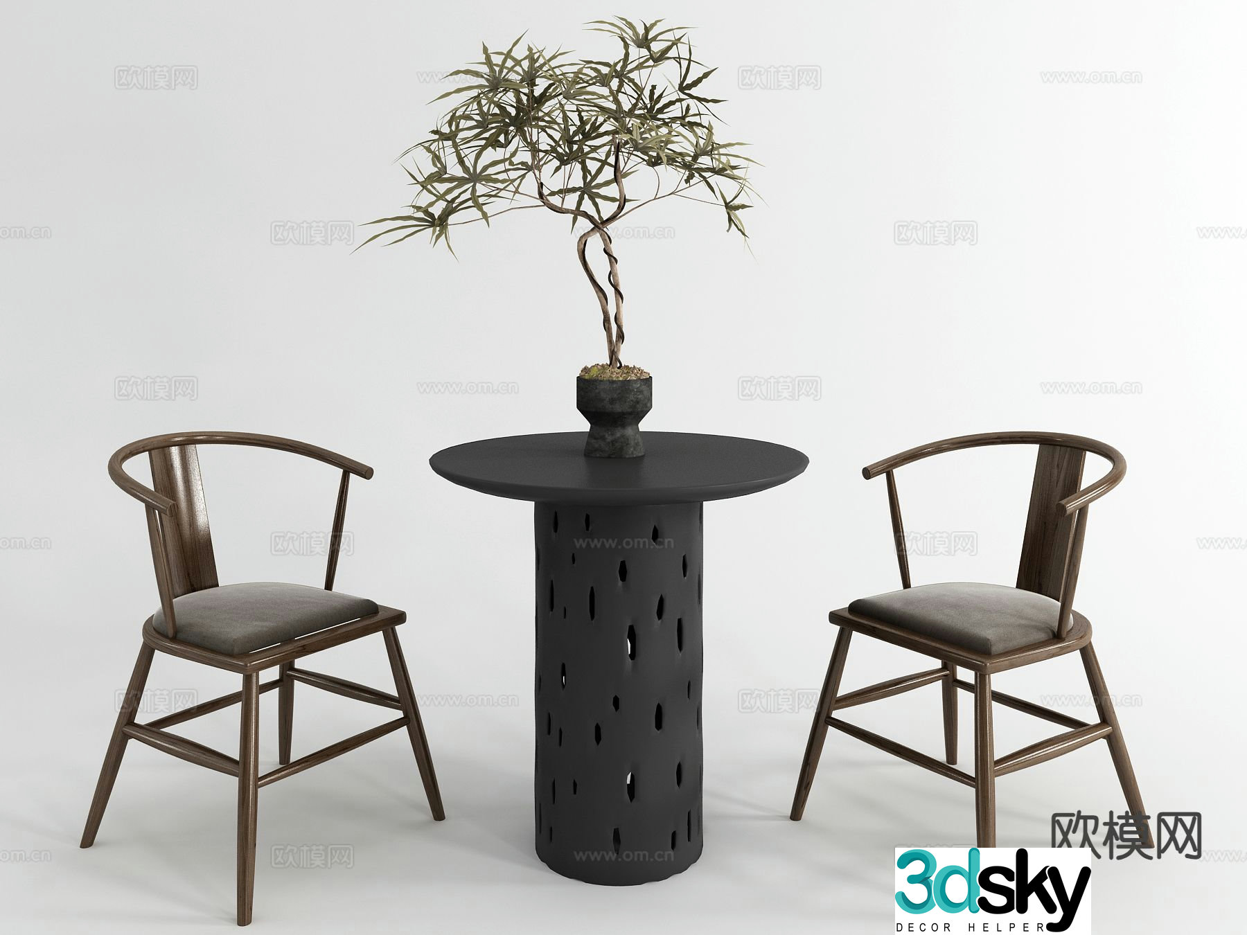 New Chinese casual chair 3D model