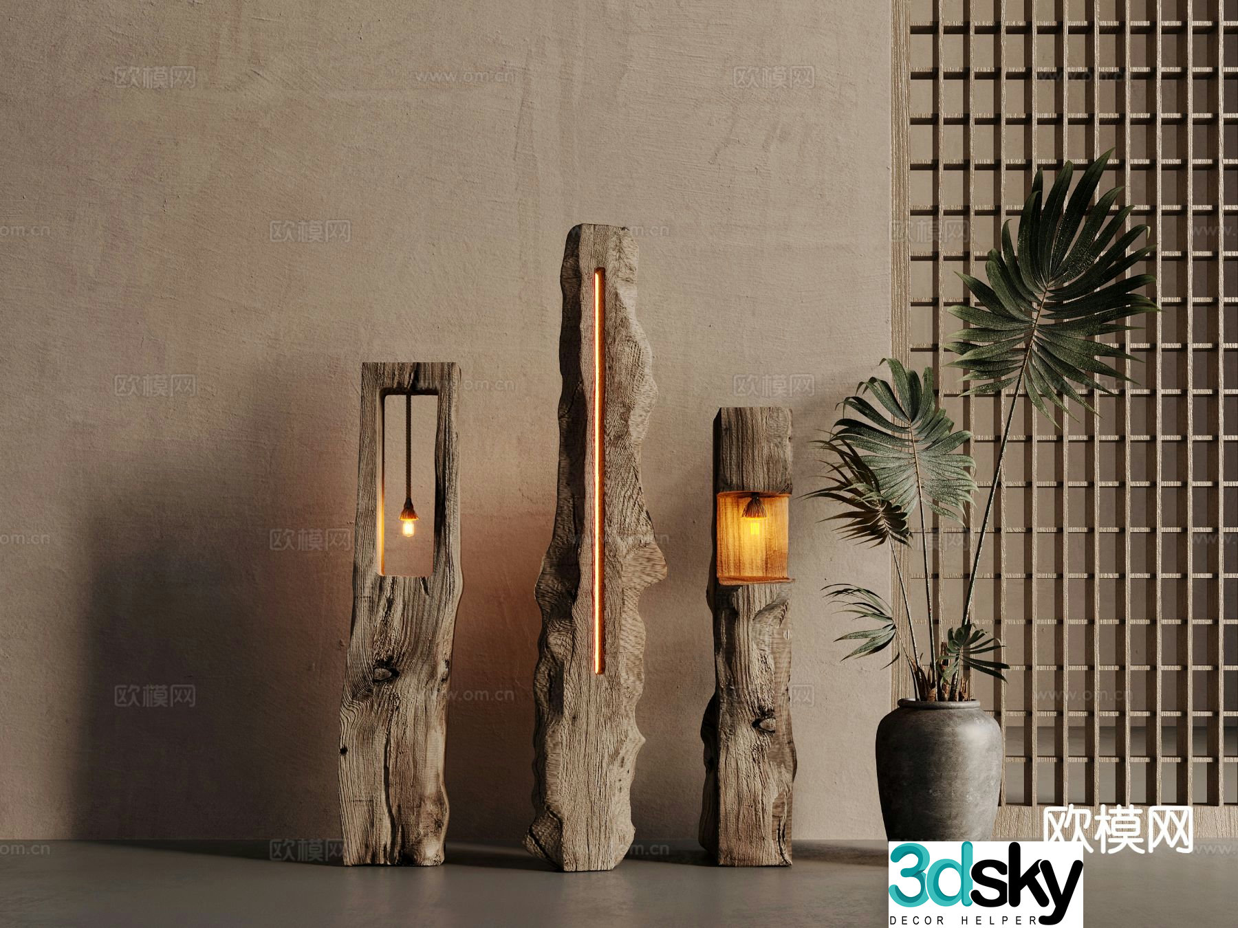 Wabi-sabi floor lamp artistic floor lamp 3d model