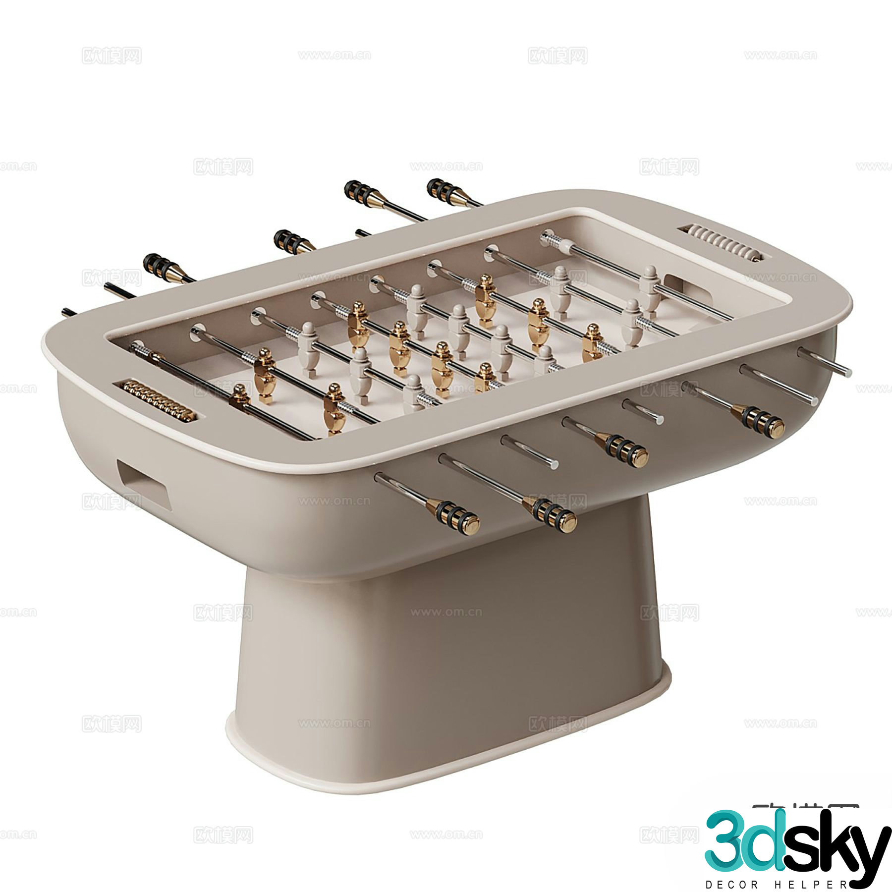 Modern table football entertainment table 3d model