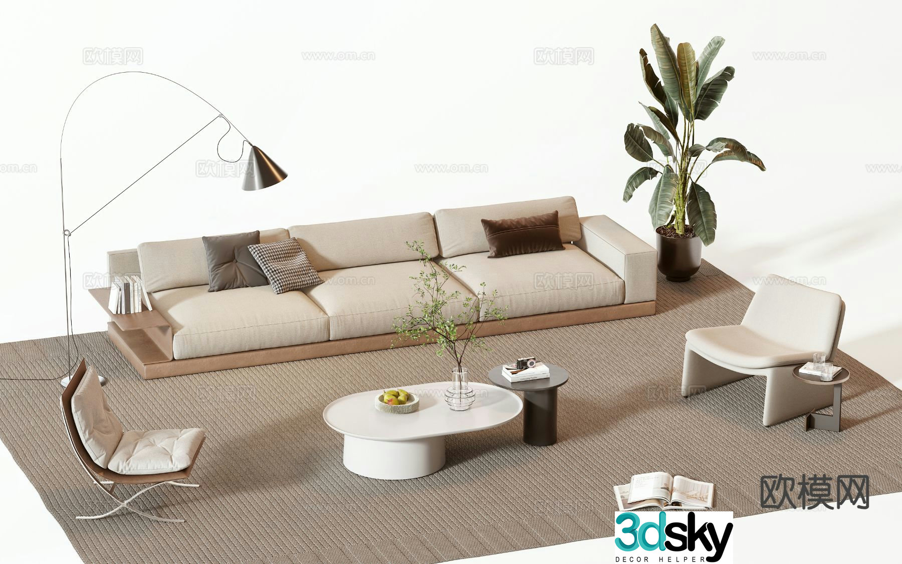 Modern sofa set 3d model
