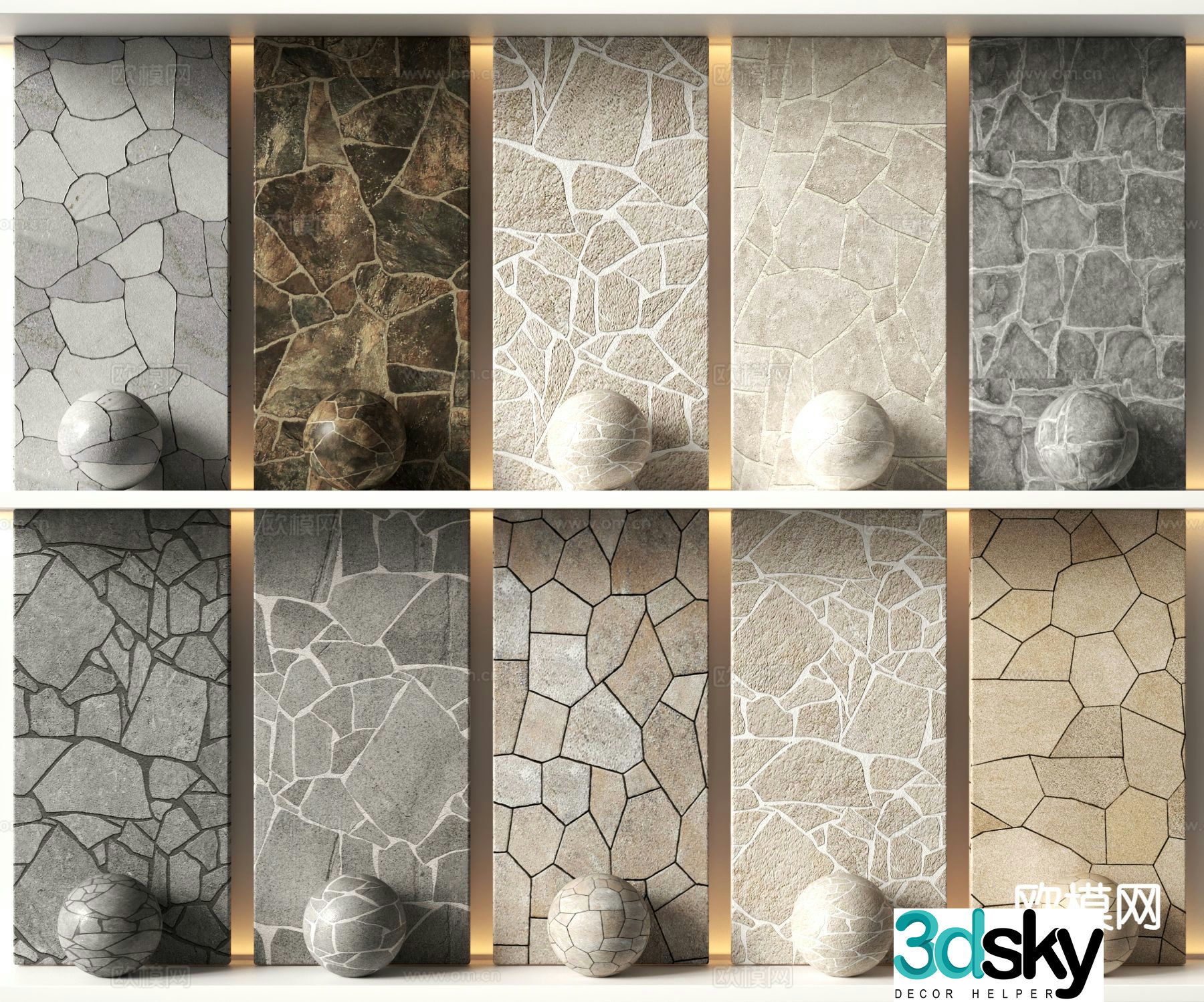 Modern cultural stone Cultural brick brick wall 3d model